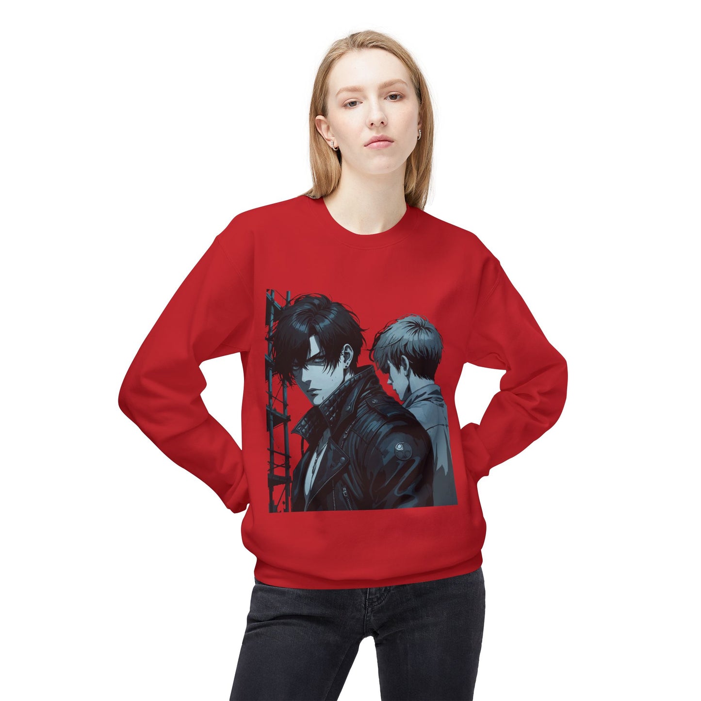 Unisex Fleece Crewneck Sweatshirt with Retro Art, Vintage Graphic Sweater, Casual Wear for Art Lovers, Gift for Him/Her, Cozy Relaxed Style