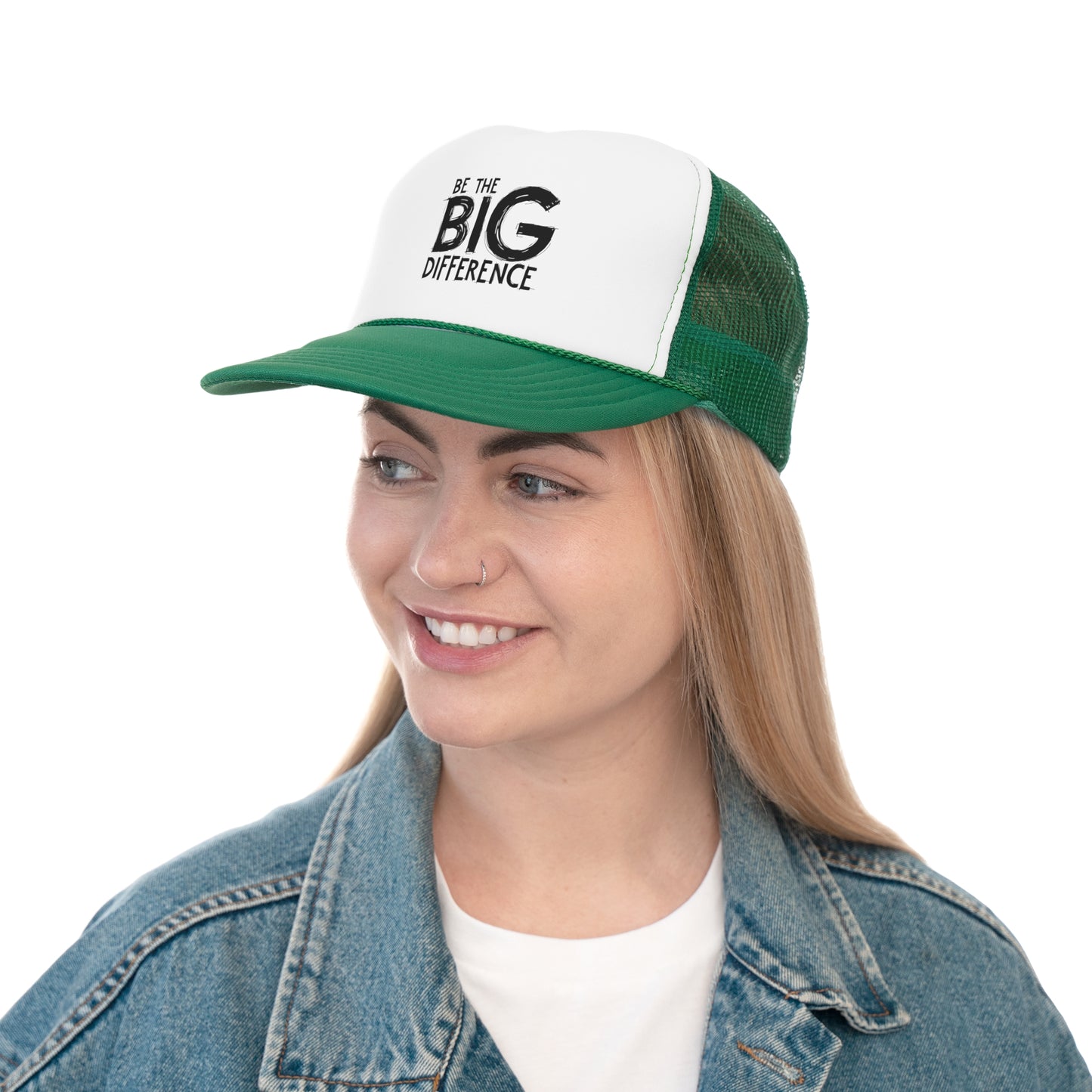 Vibrant Trucker Cap with 'Be the BIG Difference' Design, Ideal Gift for Outdoor Lovers, Great for Summer, Festivals, and Fundraisers