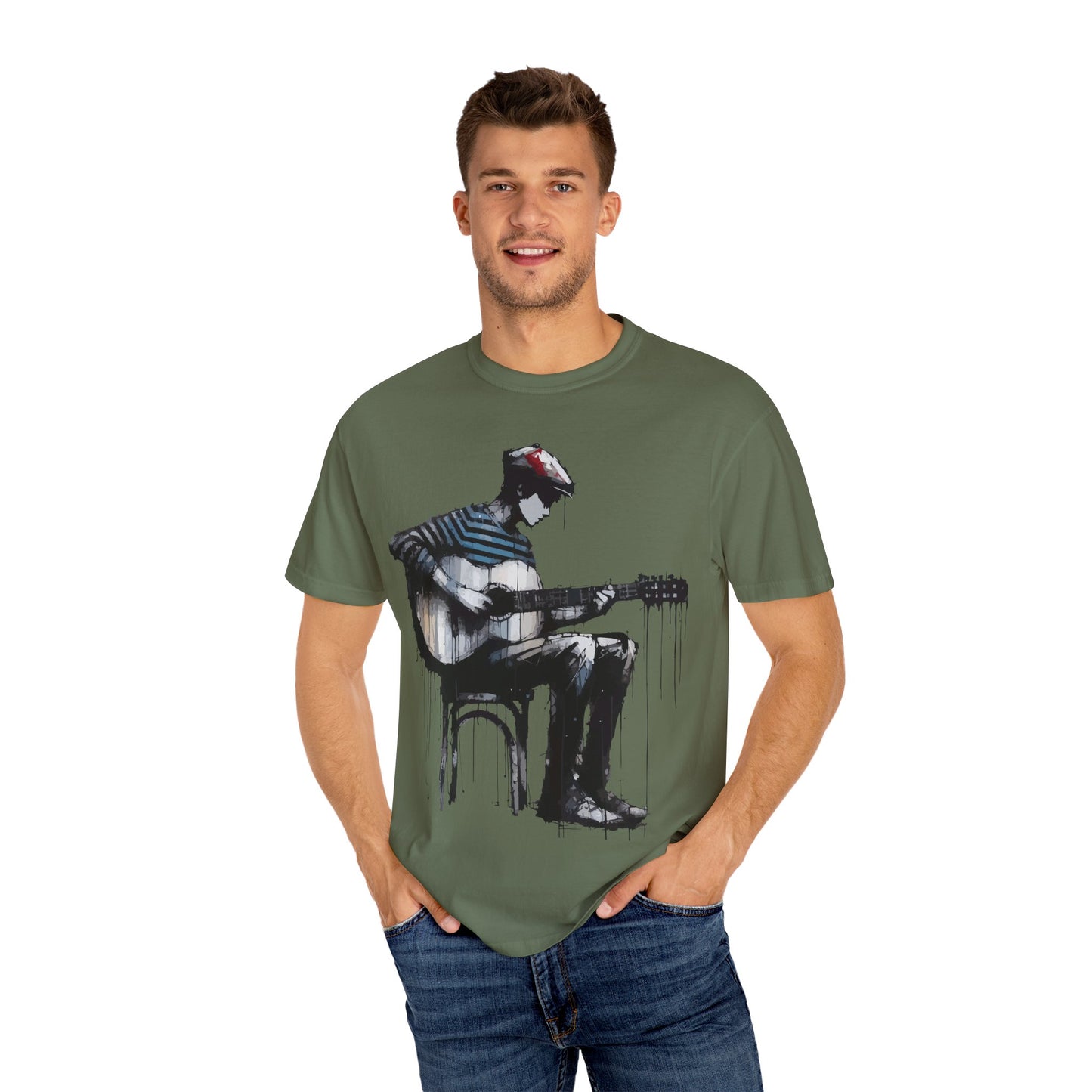 Artistic Guitarist Unisex T-shirt, Music Lover Gift, Bohemian Style Tee, Unisex Gift, Casual Wear