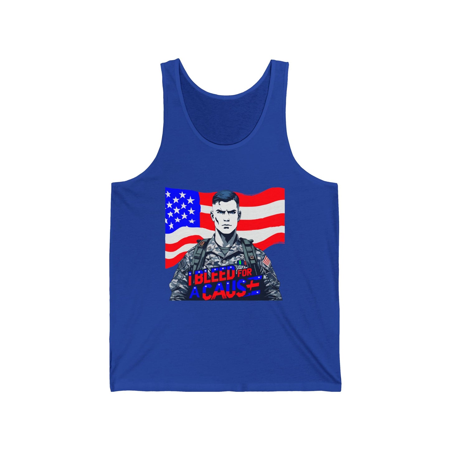 Patriotic Unisex Tank Top with Flag Design, Memorial Day, 4th of July, Casual Wear, Gifts for Veterans, Summer Style