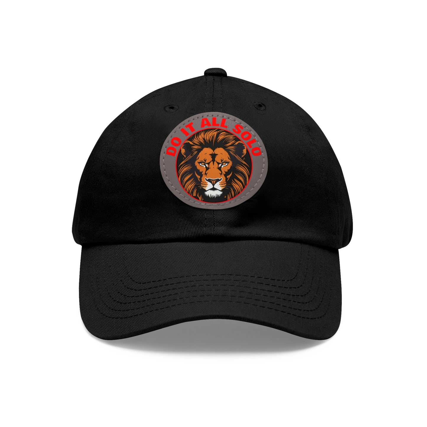 Lion Patch Dad Hat - Do It All Solo, Casual Cap for Dads, Adjustable Hat for Father's Day, Unique Gift for Men, Trendy Everyday Wear
