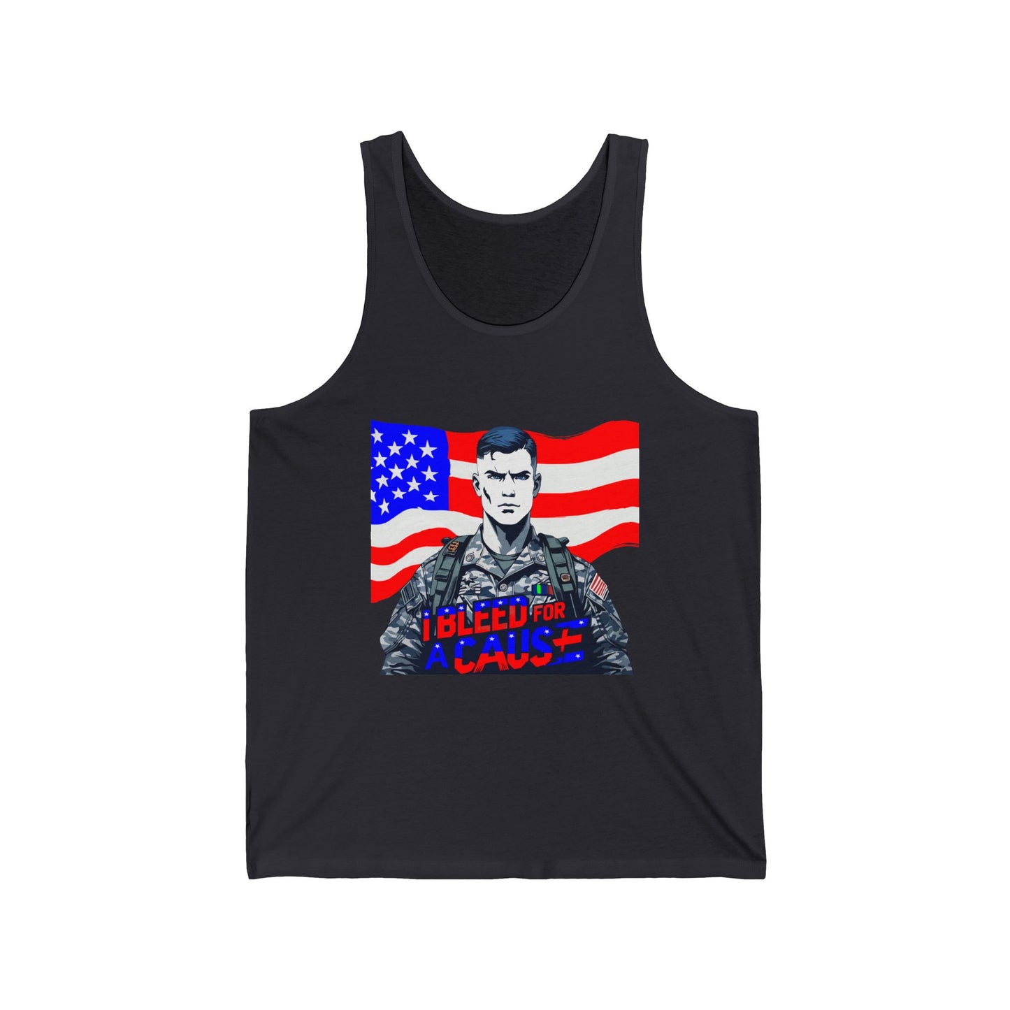 Patriotic Unisex Tank Top with Flag Design, Memorial Day, 4th of July, Casual Wear, Gifts for Veterans, Summer Style