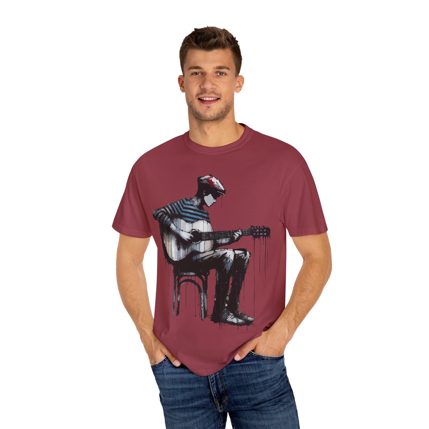 Artistic Guitarist Unisex T-shirt, Music Lover Gift, Bohemian Style Tee, Unisex Gift, Casual Wear