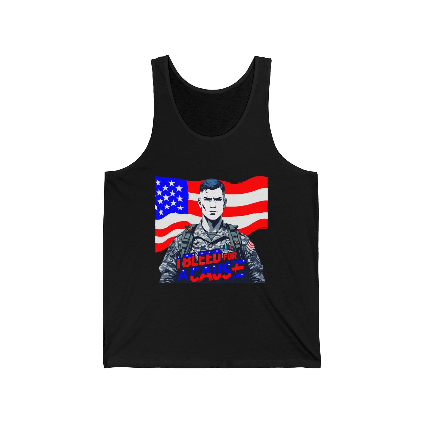 Patriotic Unisex Tank Top with Flag Design, Memorial Day, 4th of July, Casual Wear, Gifts for Veterans, Summer Style