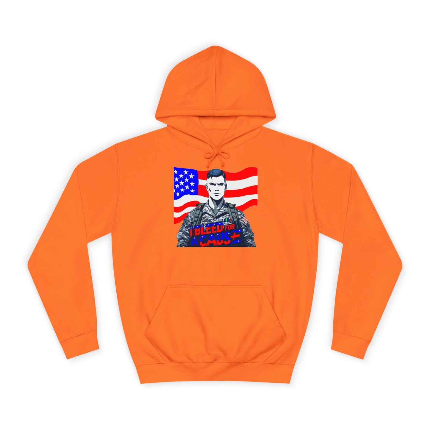 Patriotic Graphic Hoodie, Unisex College Hoodie, Casual Pullover, Gift for Students, USA Flag Sweatshirt, Cool College Apparel