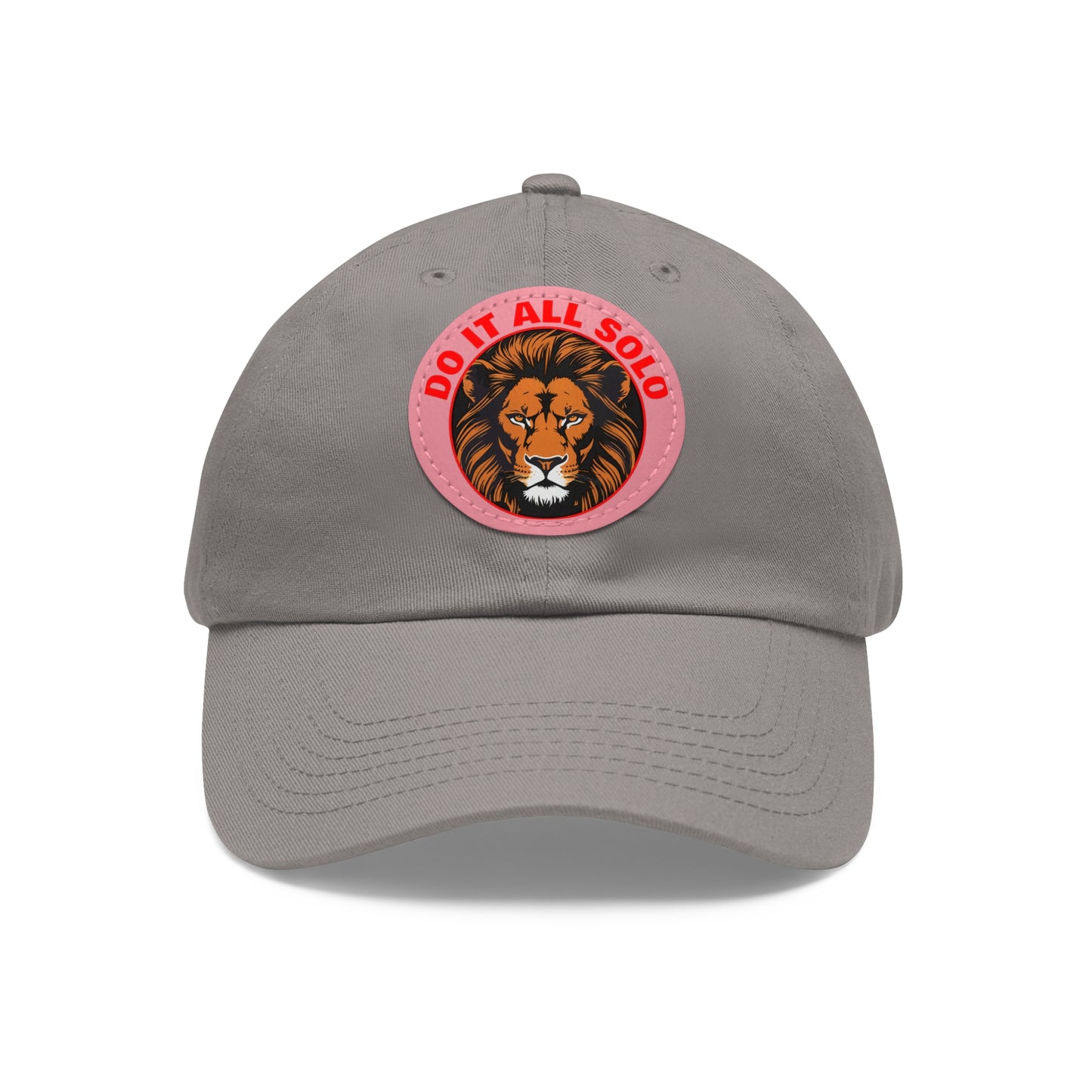 Lion Patch Dad Hat - Do It All Solo, Casual Cap for Dads, Adjustable Hat for Father's Day, Unique Gift for Men, Trendy Everyday Wear
