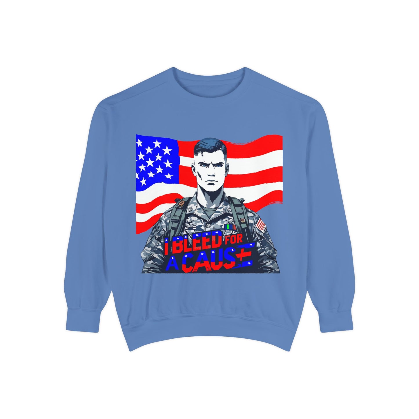 Patriotic Graphic Sweatshirt, Military Inspired Clothing, Unisex Casual Wear, Gift for Veterans, Comfortable Layering