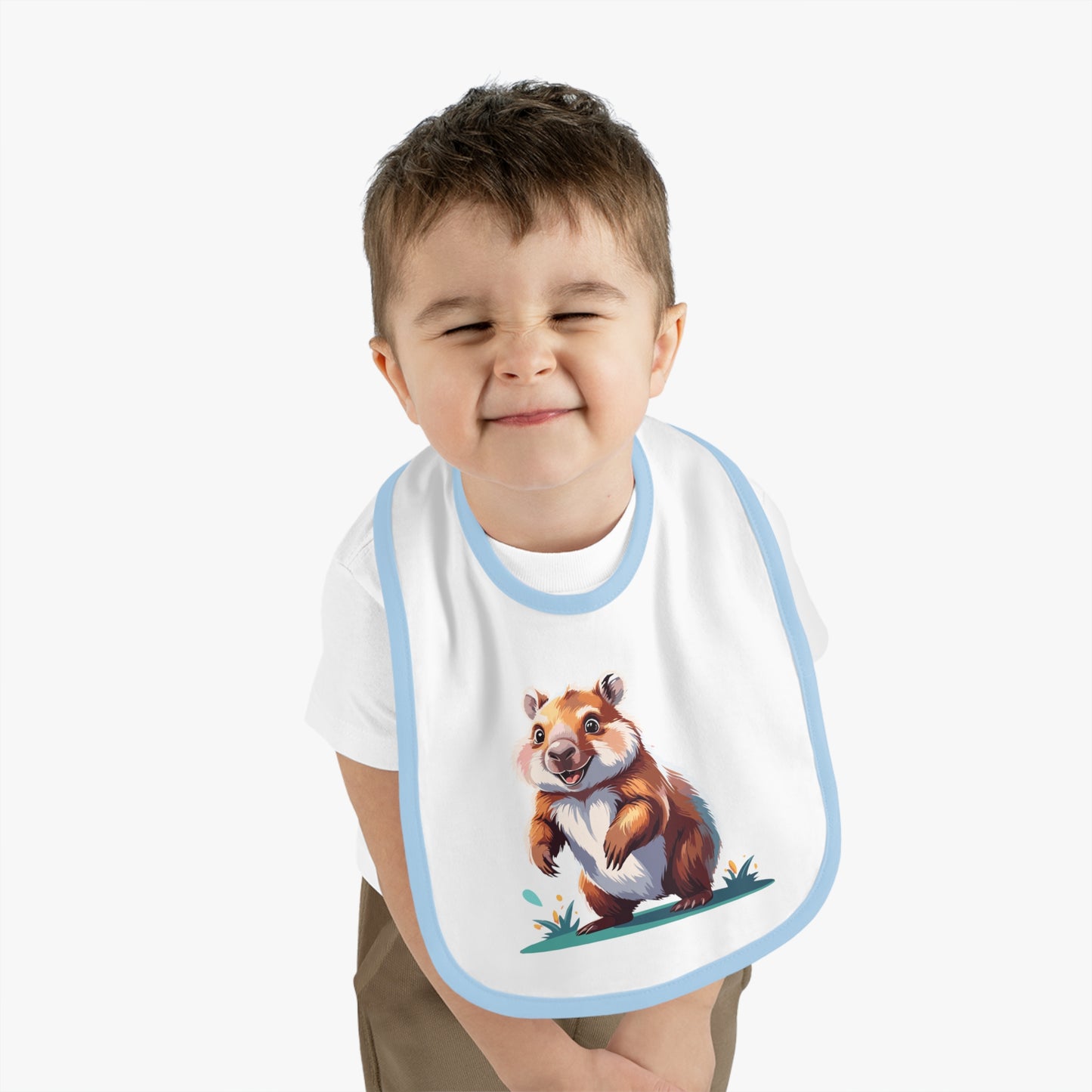 Cute Baby Bib with Adorable Wombat Design, Baby Shower Gift, Toddler Feeding Essential, Cute Animal Bib, Newborn Feeding Accessory