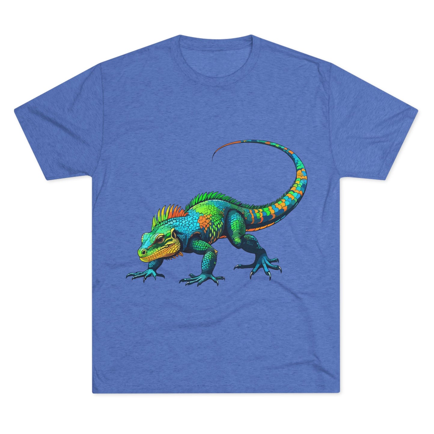 Vibrant Iguana Graphic Tee, Unisex Tri-Blend Crew Shirt, Casual Wear, Animal Lover Gift, Eco-Friendly Fashion, Fun Everyday Style