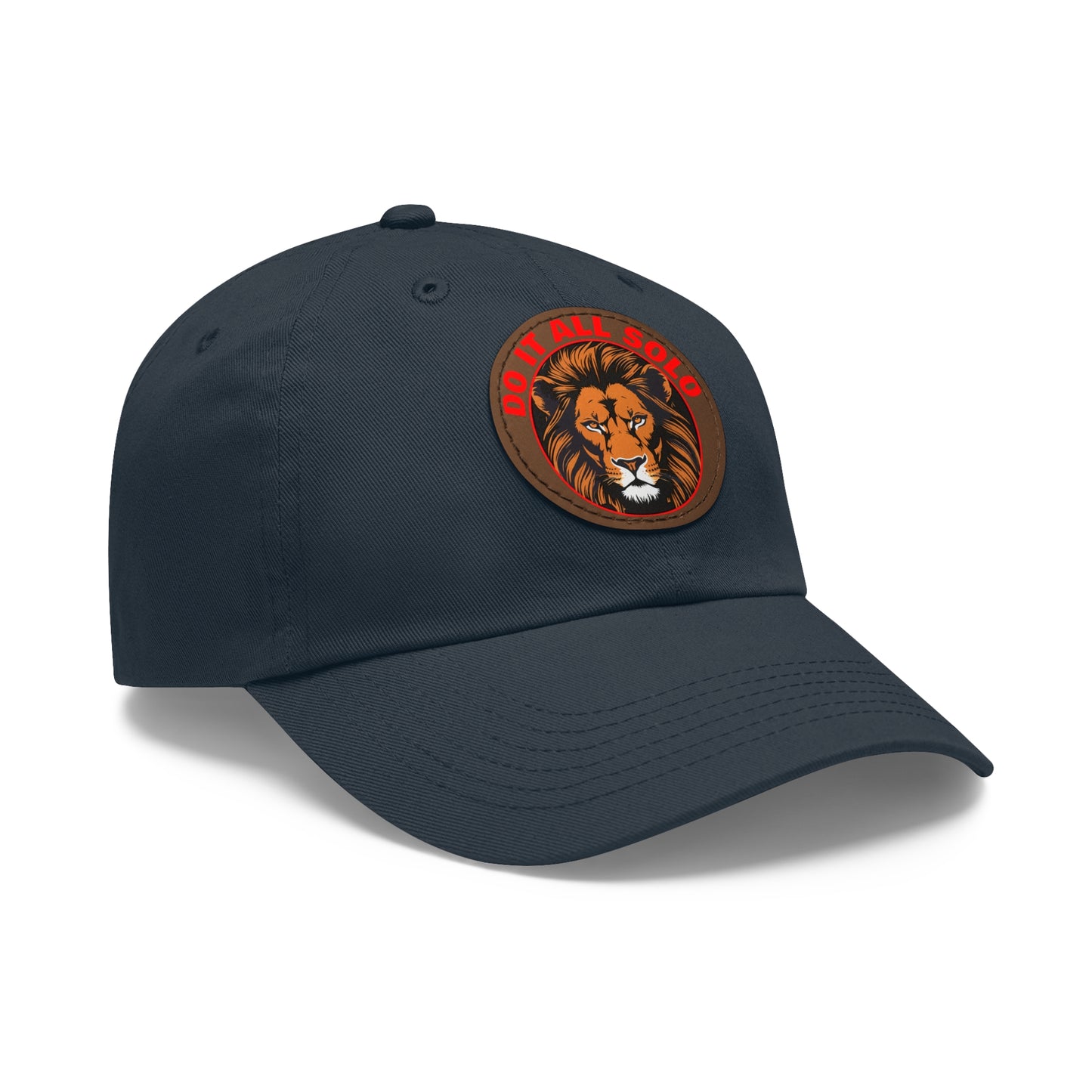 Lion Patch Dad Hat - Do It All Solo, Casual Cap for Dads, Adjustable Hat for Father's Day, Unique Gift for Men, Trendy Everyday Wear