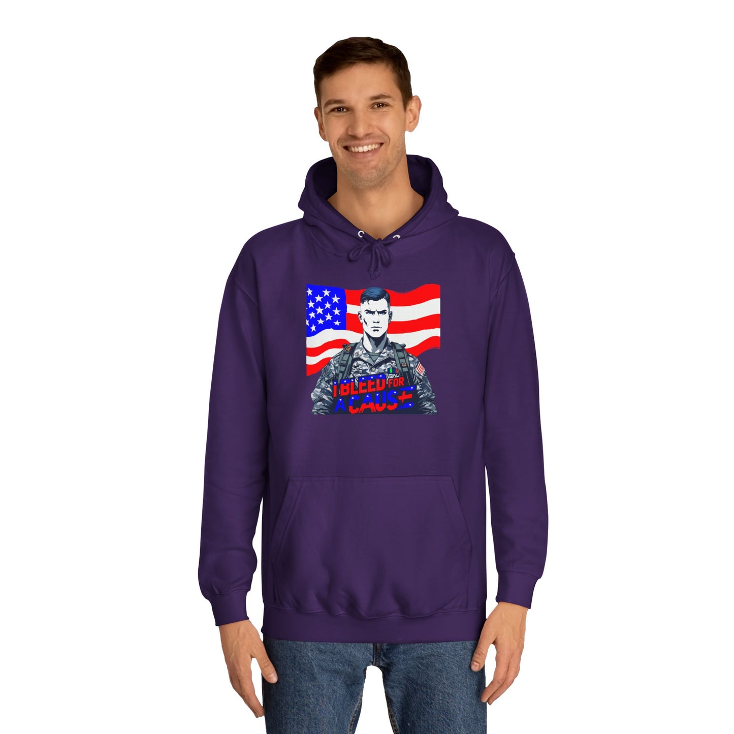 Patriotic Graphic Hoodie, Unisex College Hoodie, Casual Pullover, Gift for Students, USA Flag Sweatshirt, Cool College Apparel