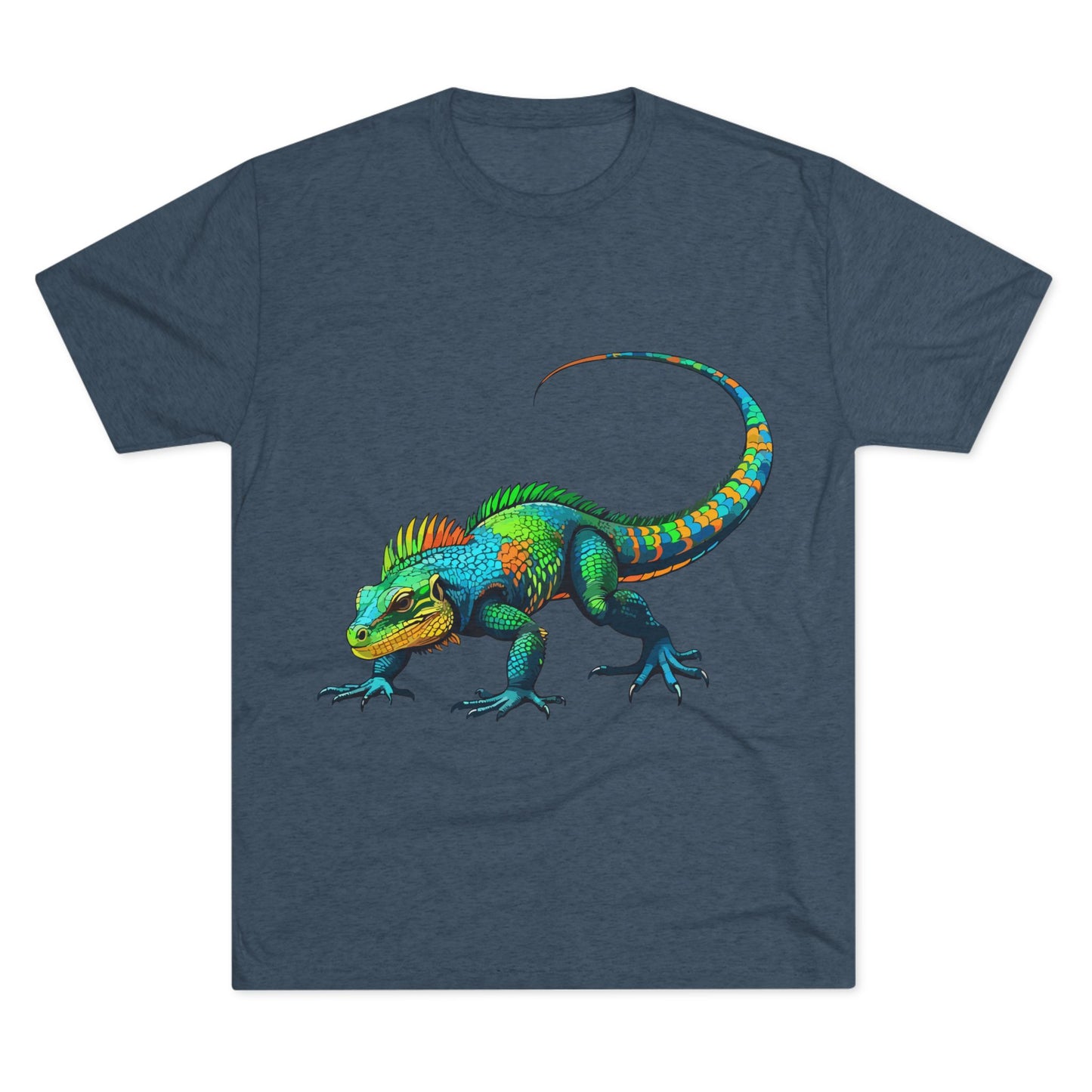Vibrant Iguana Graphic Tee, Unisex Tri-Blend Crew Shirt, Casual Wear, Animal Lover Gift, Eco-Friendly Fashion, Fun Everyday Style