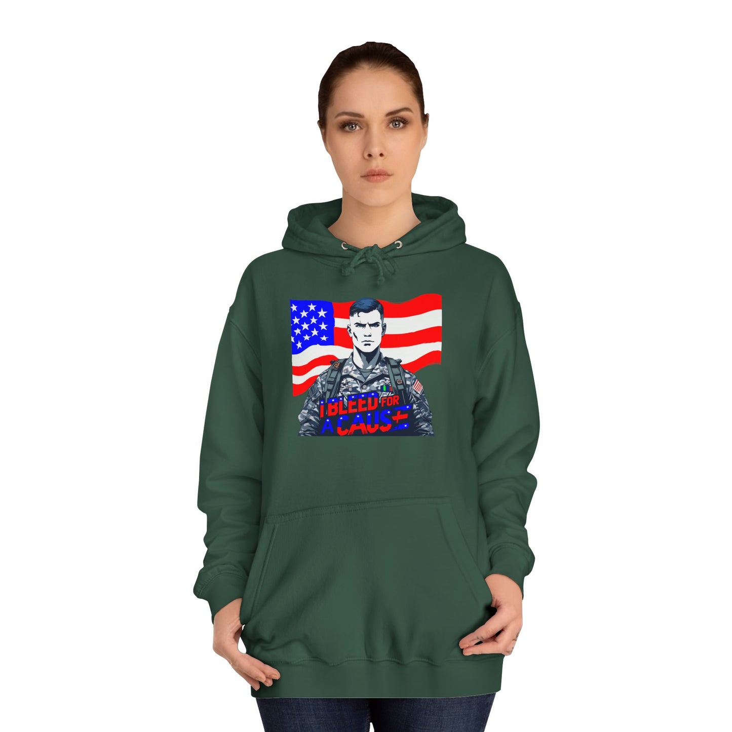 Patriotic Graphic Hoodie, Unisex College Hoodie, Casual Pullover, Gift for Students, USA Flag Sweatshirt, Cool College Apparel