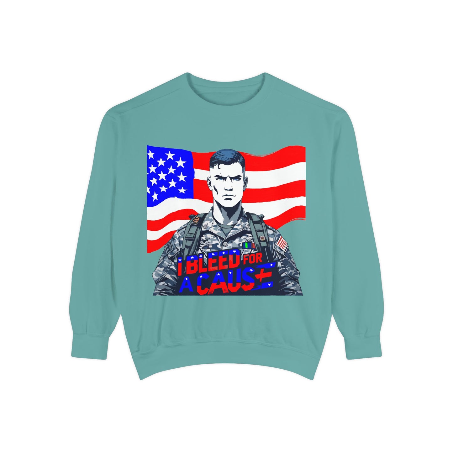 Patriotic Graphic Sweatshirt, Military Inspired Clothing, Unisex Casual Wear, Gift for Veterans, Comfortable Layering