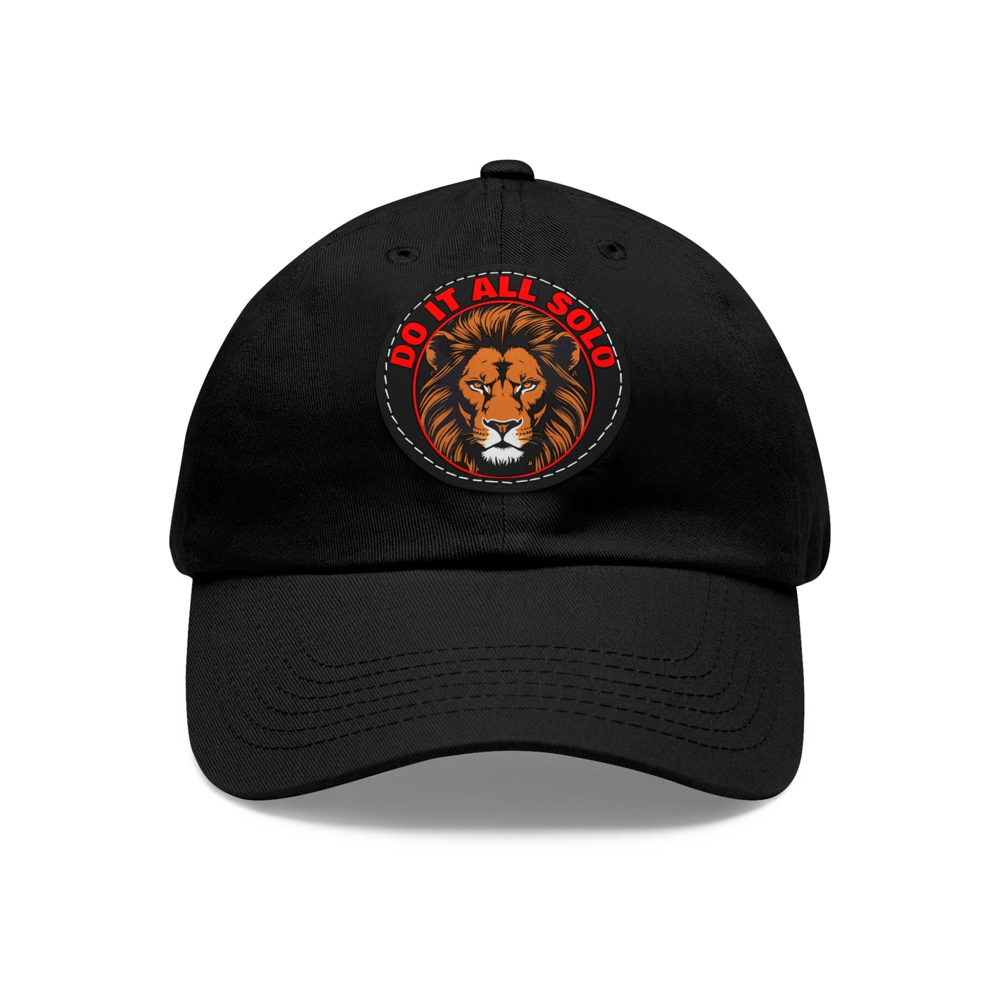 Lion Patch Dad Hat - Do It All Solo, Casual Cap for Dads, Adjustable Hat for Father's Day, Unique Gift for Men, Trendy Everyday Wear