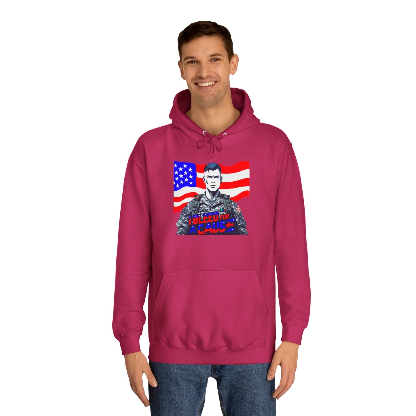 Patriotic Graphic Hoodie, Unisex College Hoodie, Casual Pullover, Gift for Students, USA Flag Sweatshirt, Cool College Apparel