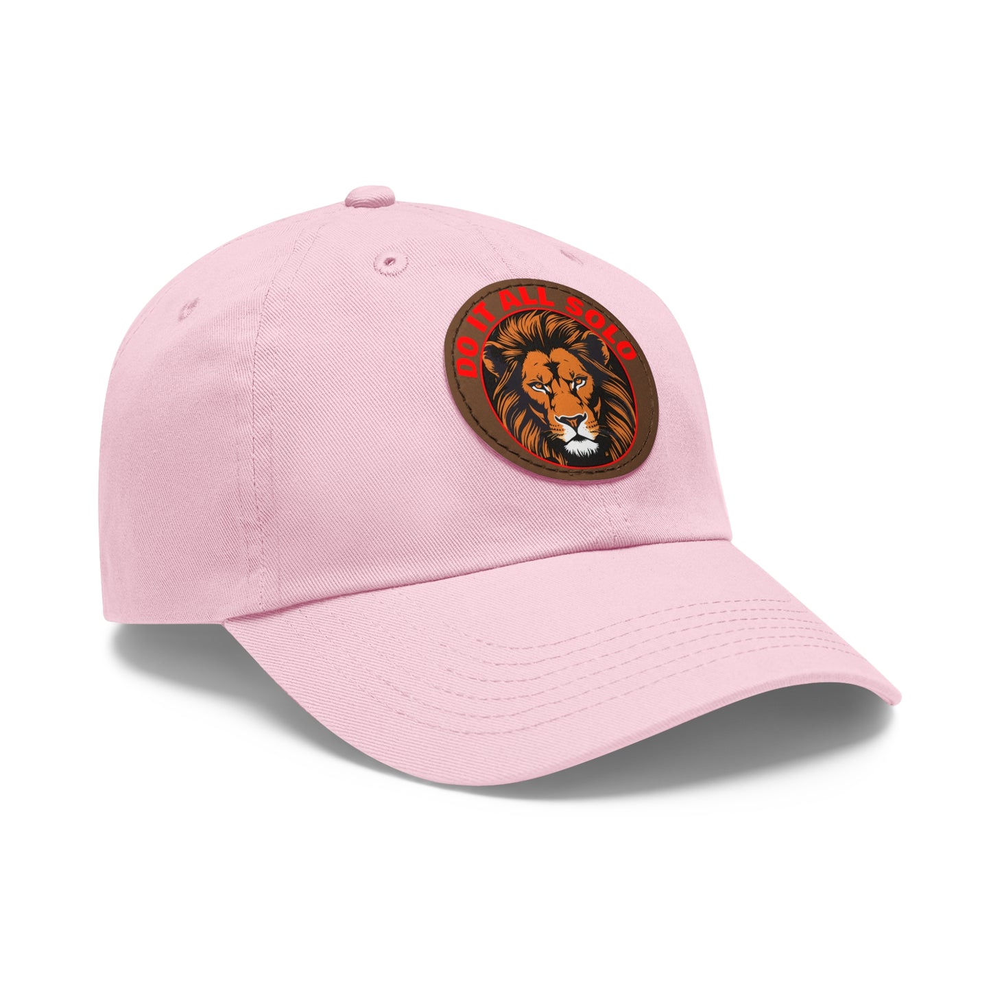 Lion Patch Dad Hat - Do It All Solo, Casual Cap for Dads, Adjustable Hat for Father's Day, Unique Gift for Men, Trendy Everyday Wear