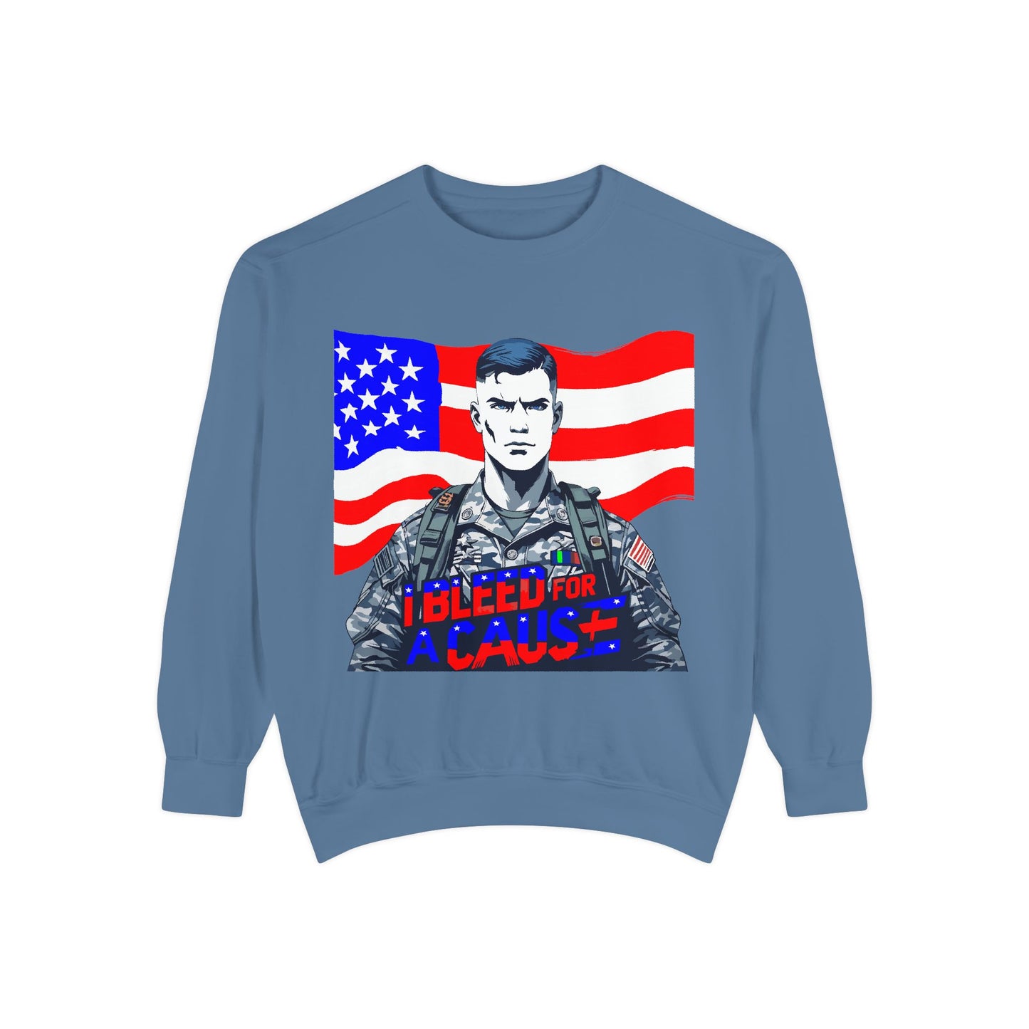 Patriotic Graphic Sweatshirt, Military Inspired Clothing, Unisex Casual Wear, Gift for Veterans, Comfortable Layering