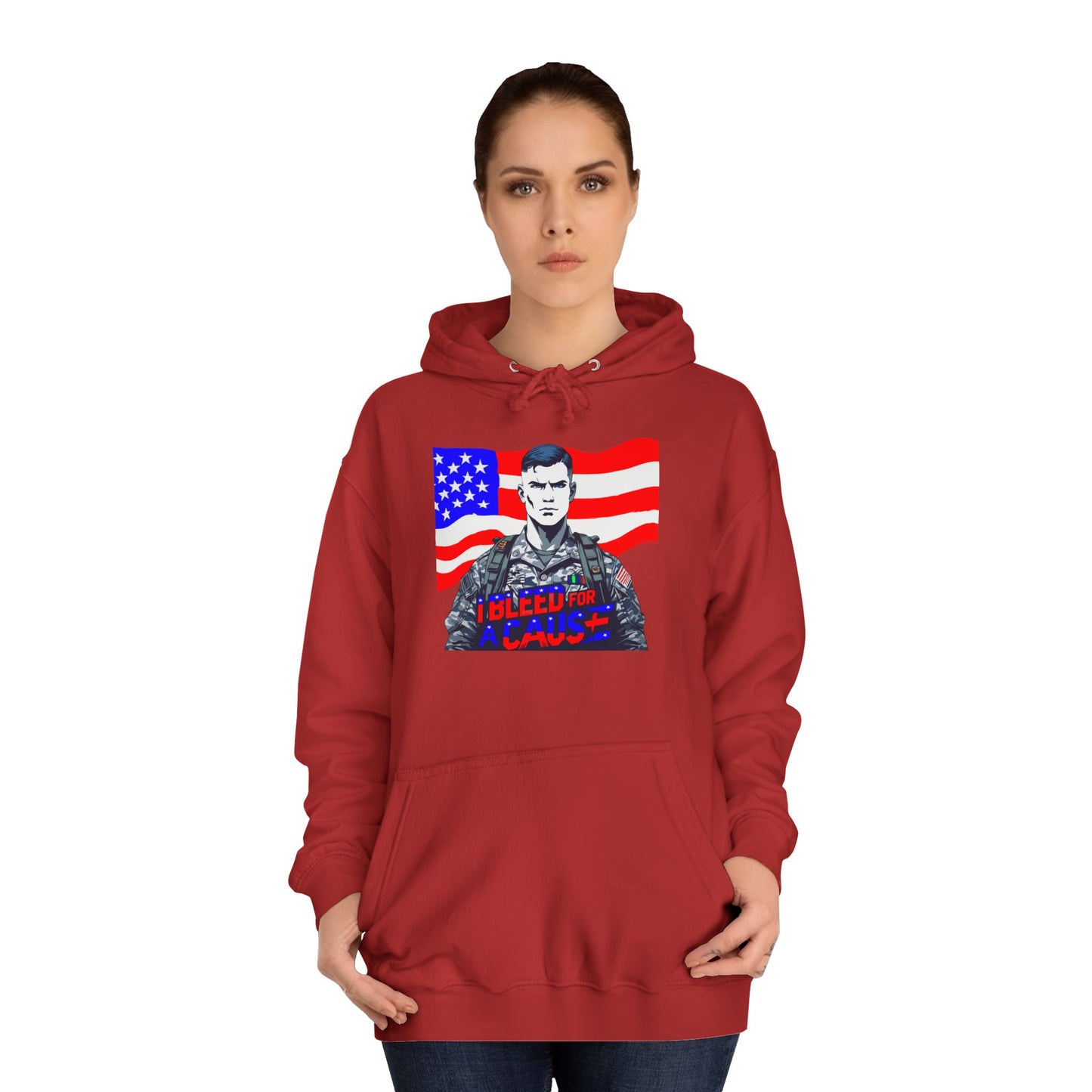 Patriotic Graphic Hoodie, Unisex College Hoodie, Casual Pullover, Gift for Students, USA Flag Sweatshirt, Cool College Apparel