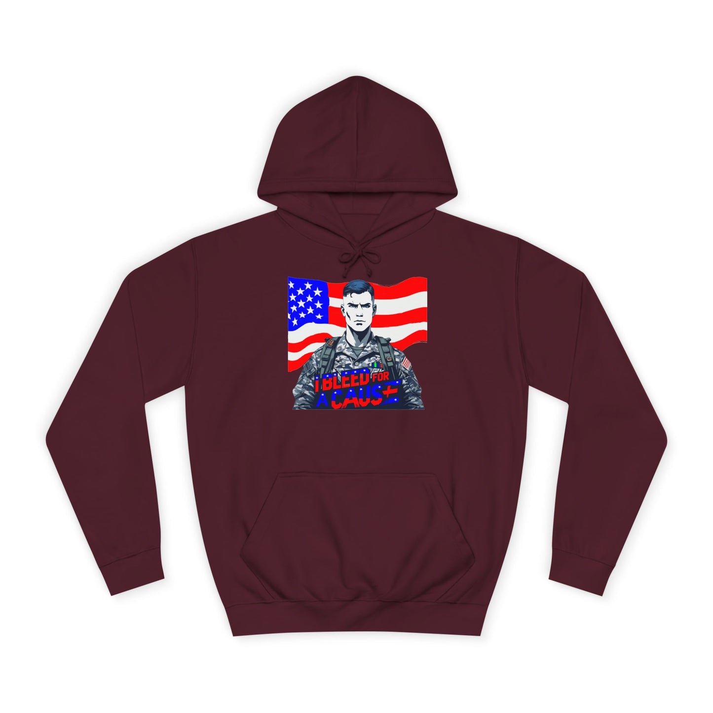 Patriotic Graphic Hoodie, Unisex College Hoodie, Casual Pullover, Gift for Students, USA Flag Sweatshirt, Cool College Apparel