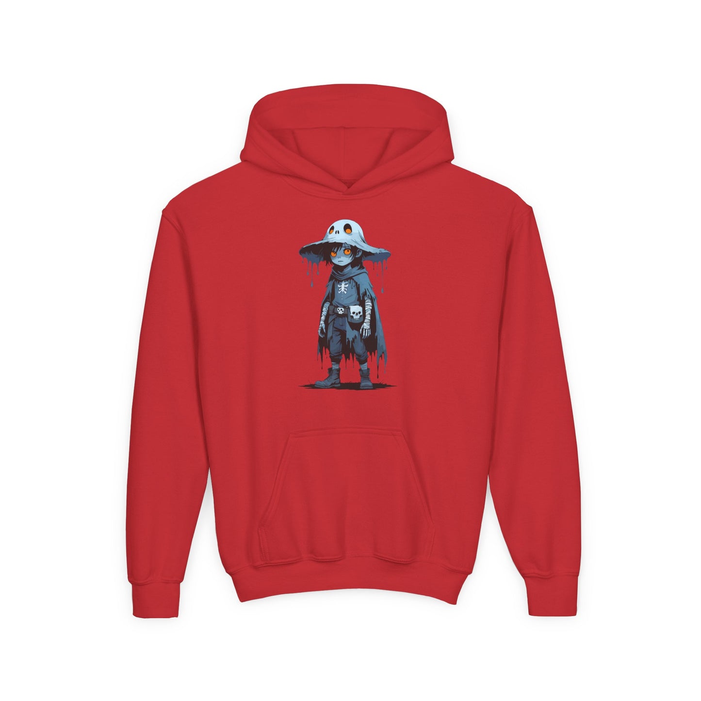 Youth Hoodie with Spooky Character Design, Halloween Gift, Cozy Sweatshirt, Kids Apparel, Youth Pullover, Fall Fashion