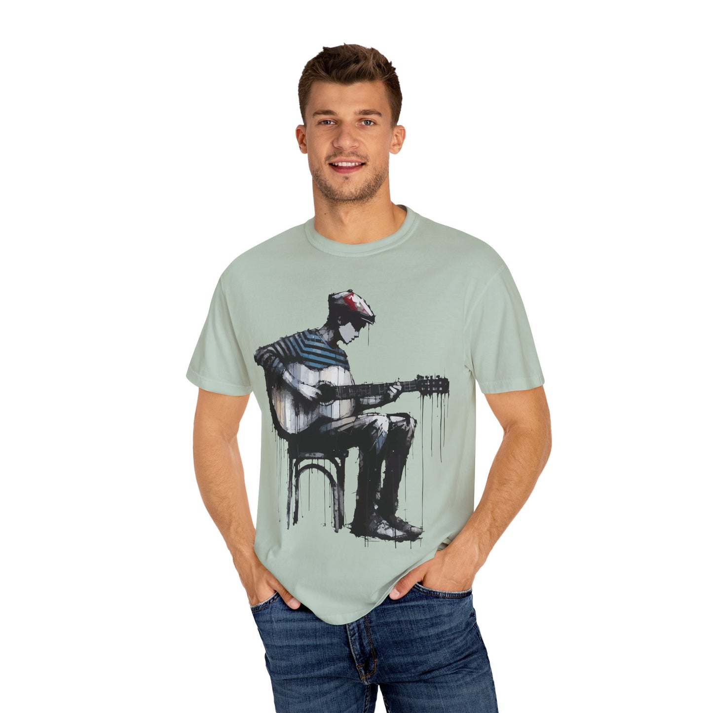 Artistic Guitarist Unisex T-shirt, Music Lover Gift, Bohemian Style Tee, Unisex Gift, Casual Wear