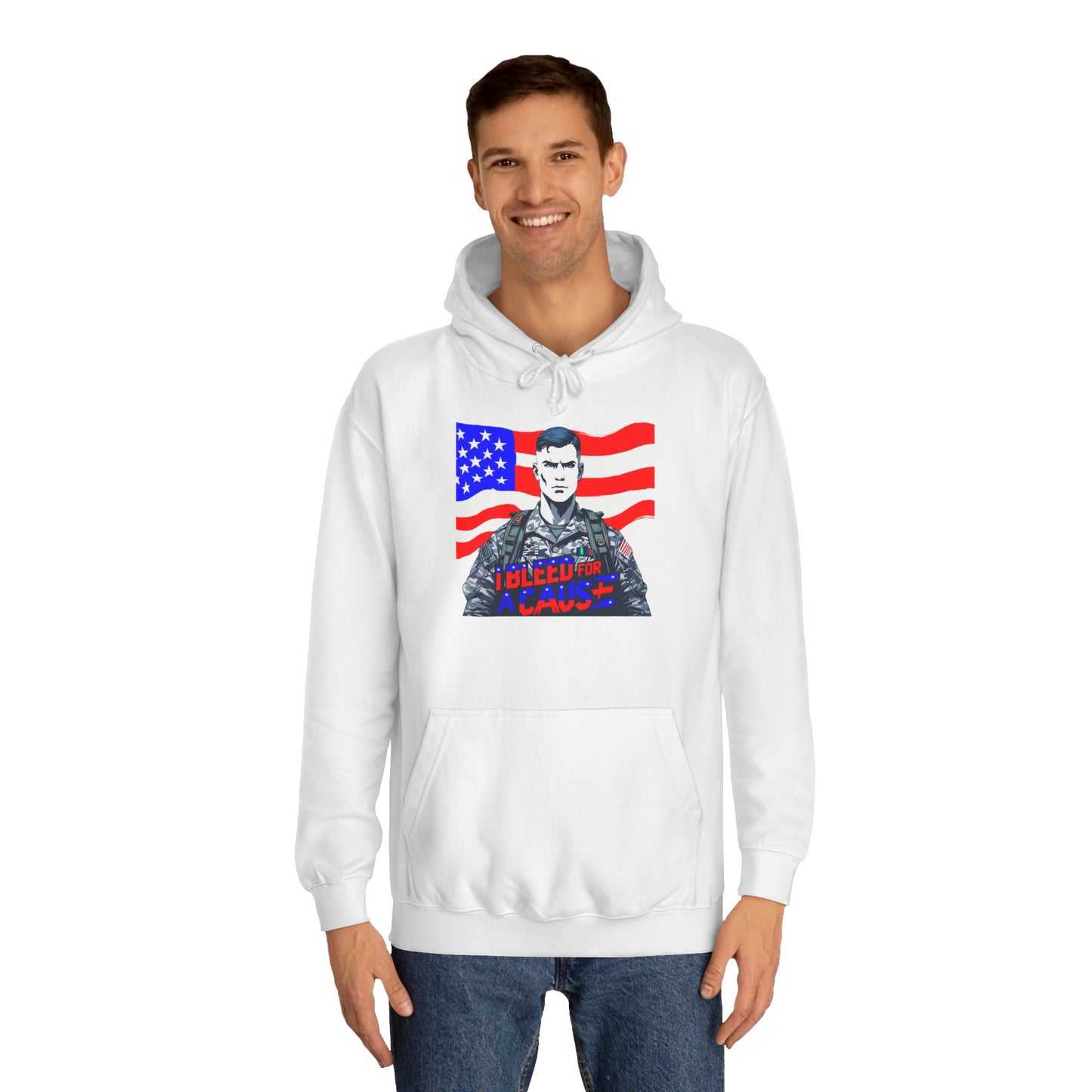 Patriotic Graphic Hoodie, Unisex College Hoodie, Casual Pullover, Gift for Students, USA Flag Sweatshirt, Cool College Apparel