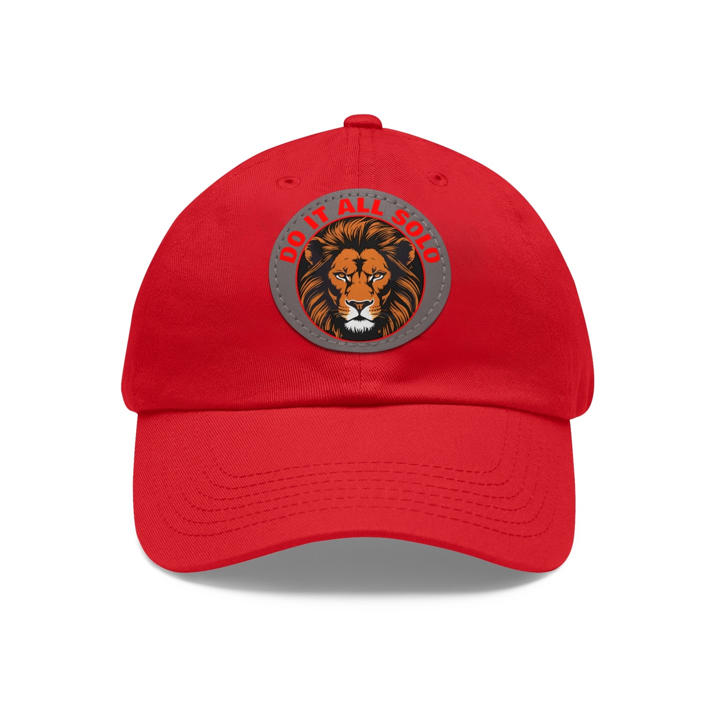 Lion Patch Dad Hat - Do It All Solo, Casual Cap for Dads, Adjustable Hat for Father's Day, Unique Gift for Men, Trendy Everyday Wear