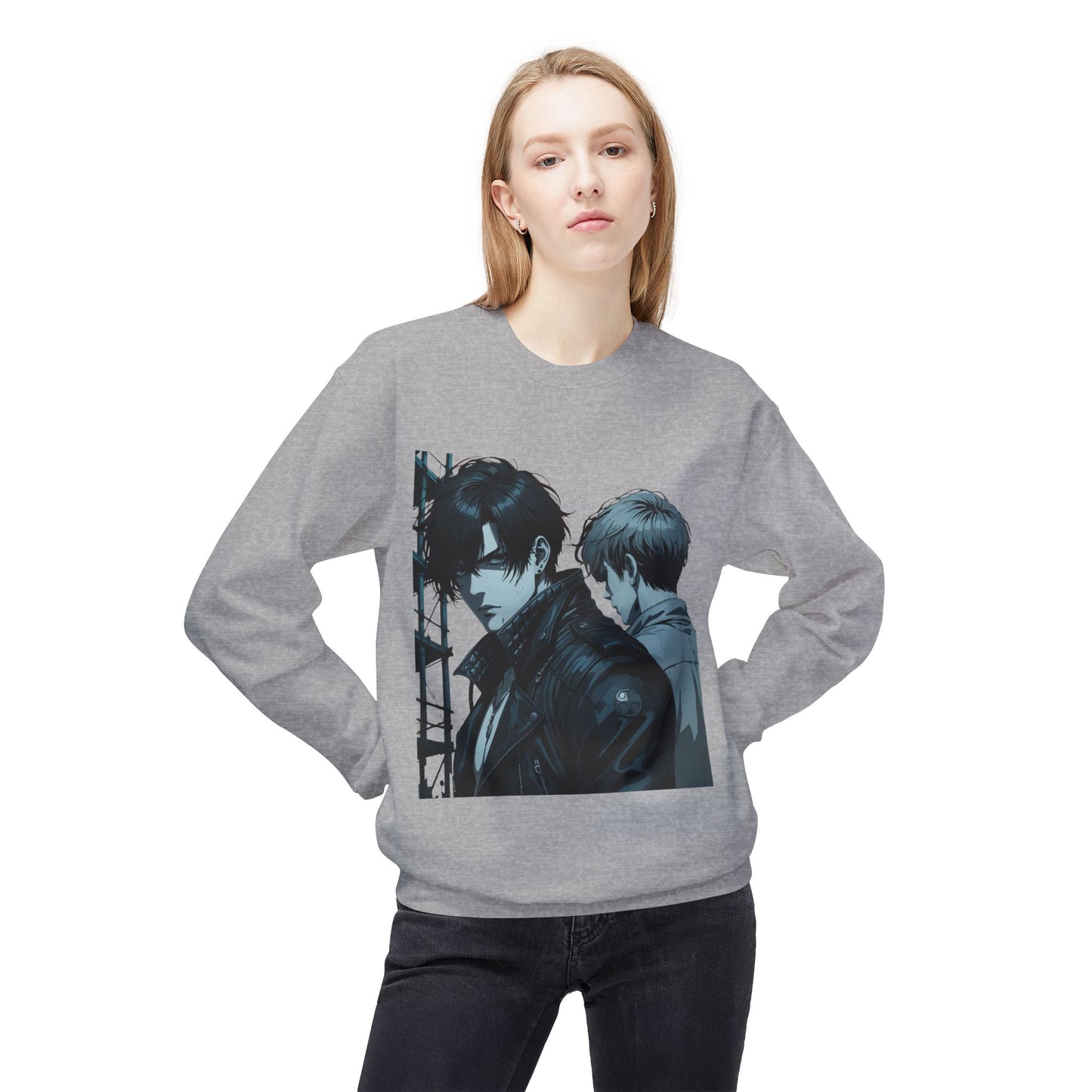 Unisex Fleece Crewneck Sweatshirt with Retro Art, Vintage Graphic Sweater, Casual Wear for Art Lovers, Gift for Him/Her, Cozy Relaxed Style
