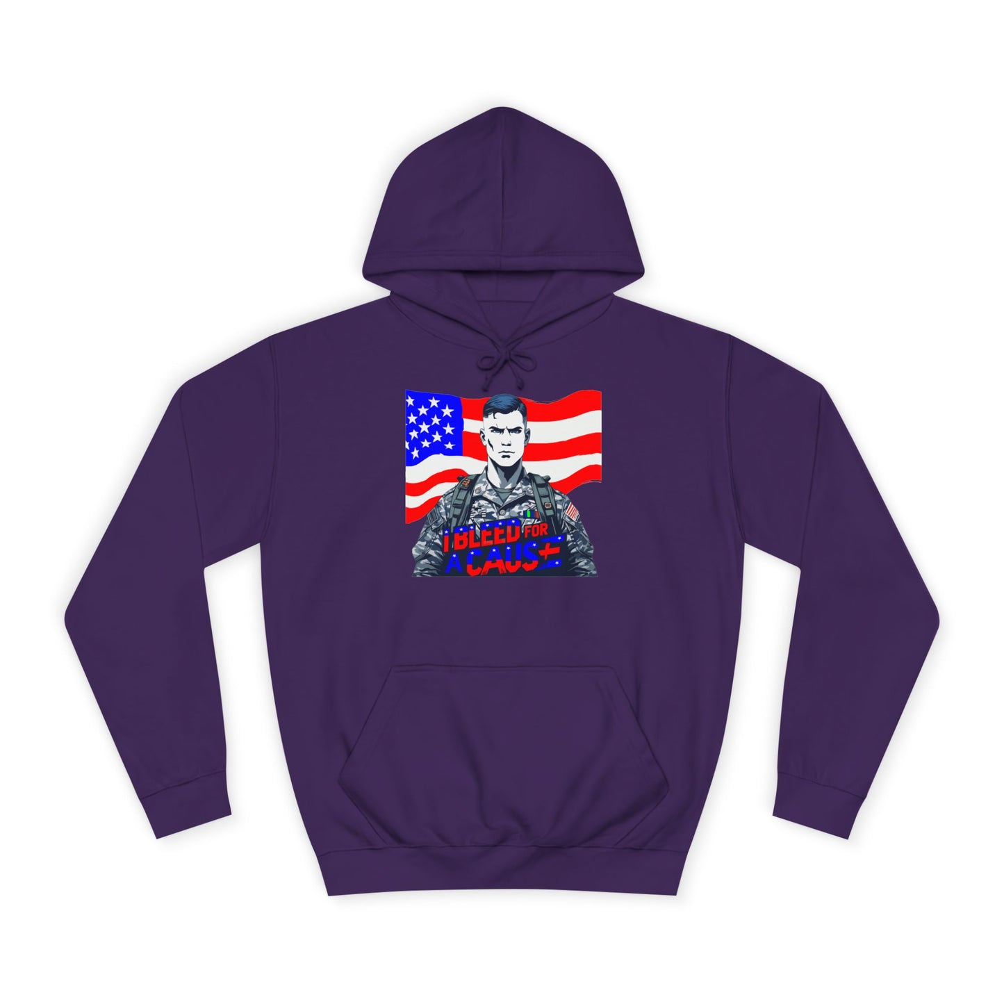 Patriotic Graphic Hoodie, Unisex College Hoodie, Casual Pullover, Gift for Students, USA Flag Sweatshirt, Cool College Apparel