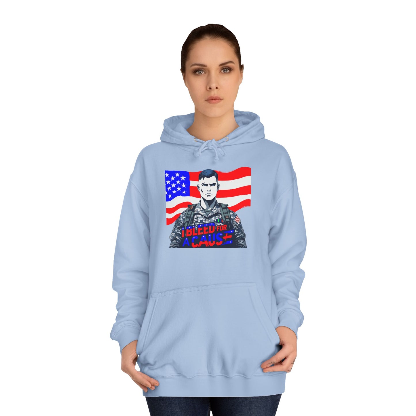 Patriotic Graphic Hoodie, Unisex College Hoodie, Casual Pullover, Gift for Students, USA Flag Sweatshirt, Cool College Apparel