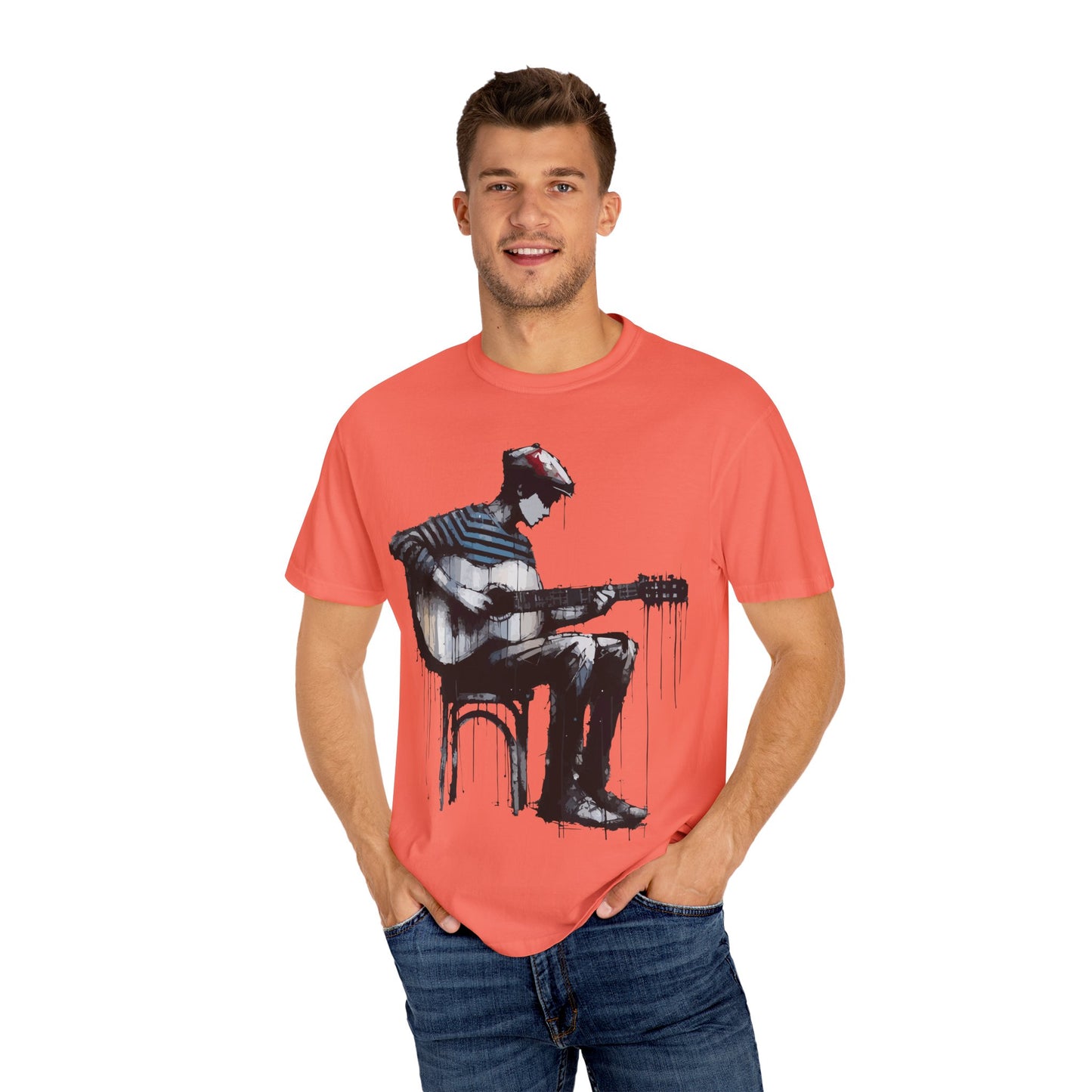 Artistic Guitarist Unisex T-shirt, Music Lover Gift, Bohemian Style Tee, Unisex Gift, Casual Wear