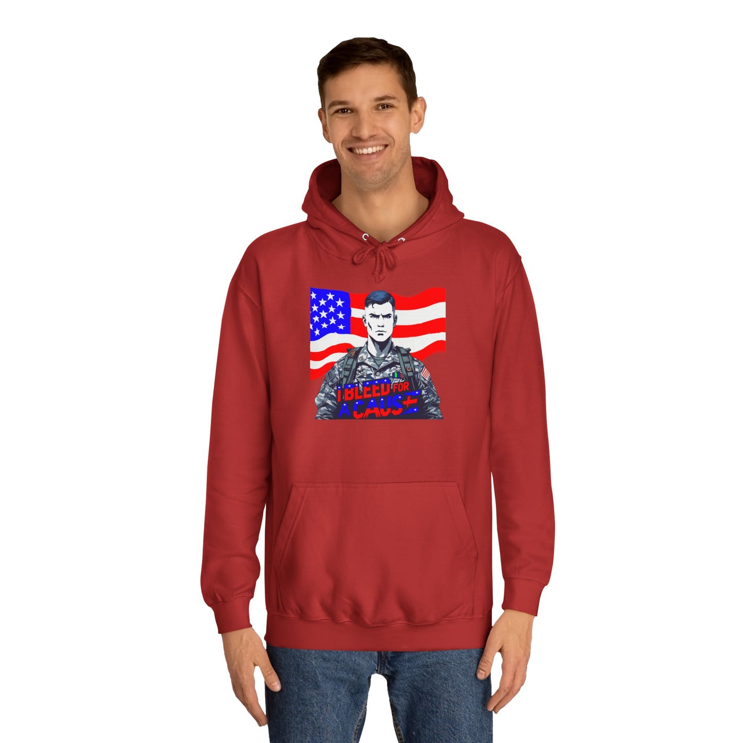 Patriotic Graphic Hoodie, Unisex College Hoodie, Casual Pullover, Gift for Students, USA Flag Sweatshirt, Cool College Apparel