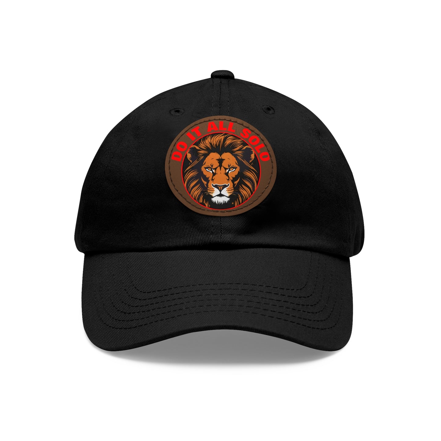 Lion Patch Dad Hat - Do It All Solo, Casual Cap for Dads, Adjustable Hat for Father's Day, Unique Gift for Men, Trendy Everyday Wear