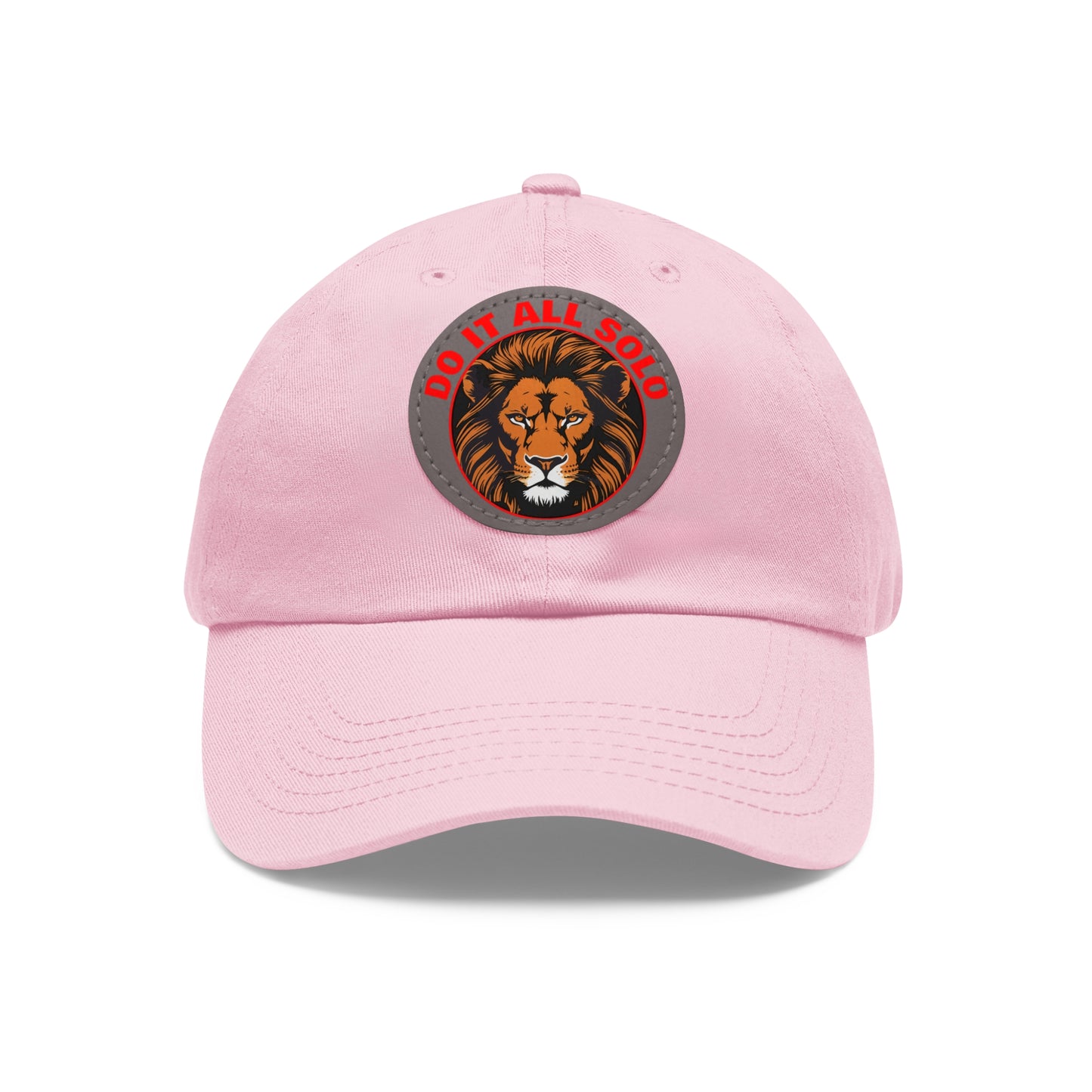 Lion Patch Dad Hat - Do It All Solo, Casual Cap for Dads, Adjustable Hat for Father's Day, Unique Gift for Men, Trendy Everyday Wear