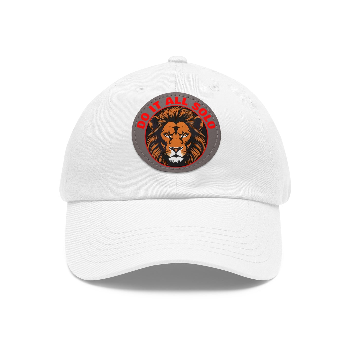 Lion Patch Dad Hat - Do It All Solo, Casual Cap for Dads, Adjustable Hat for Father's Day, Unique Gift for Men, Trendy Everyday Wear