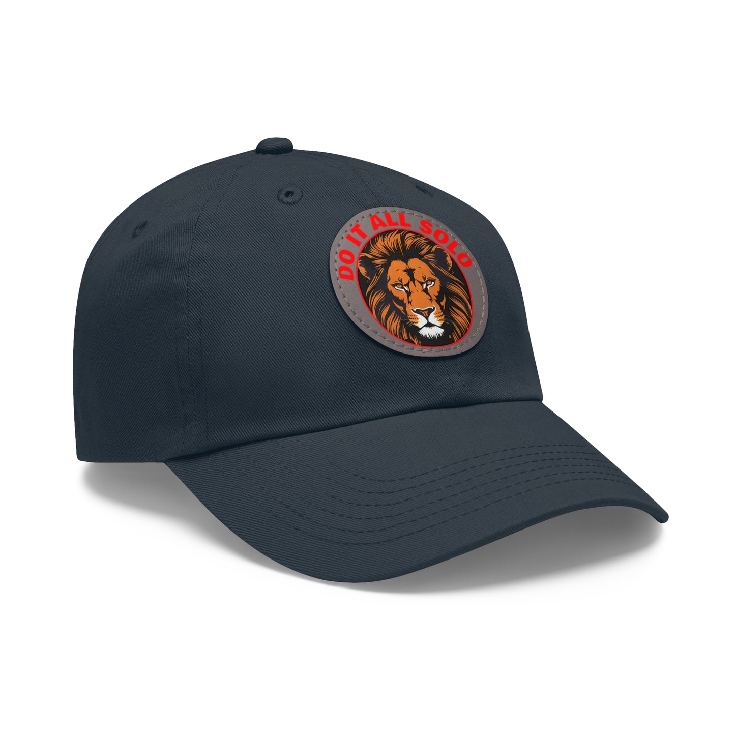 Lion Patch Dad Hat - Do It All Solo, Casual Cap for Dads, Adjustable Hat for Father's Day, Unique Gift for Men, Trendy Everyday Wear