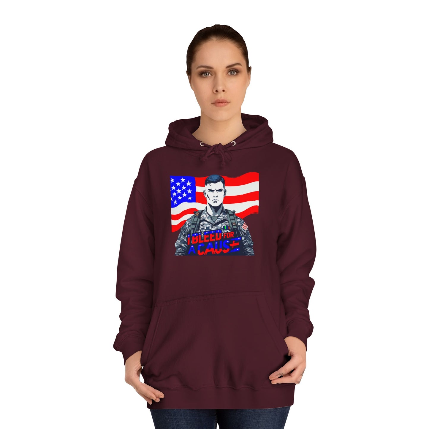 Patriotic Graphic Hoodie, Unisex College Hoodie, Casual Pullover, Gift for Students, USA Flag Sweatshirt, Cool College Apparel