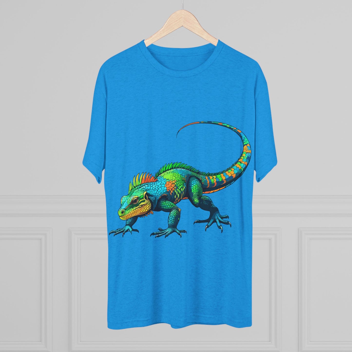 Vibrant Iguana Graphic Tee, Unisex Tri-Blend Crew Shirt, Casual Wear, Animal Lover Gift, Eco-Friendly Fashion, Fun Everyday Style