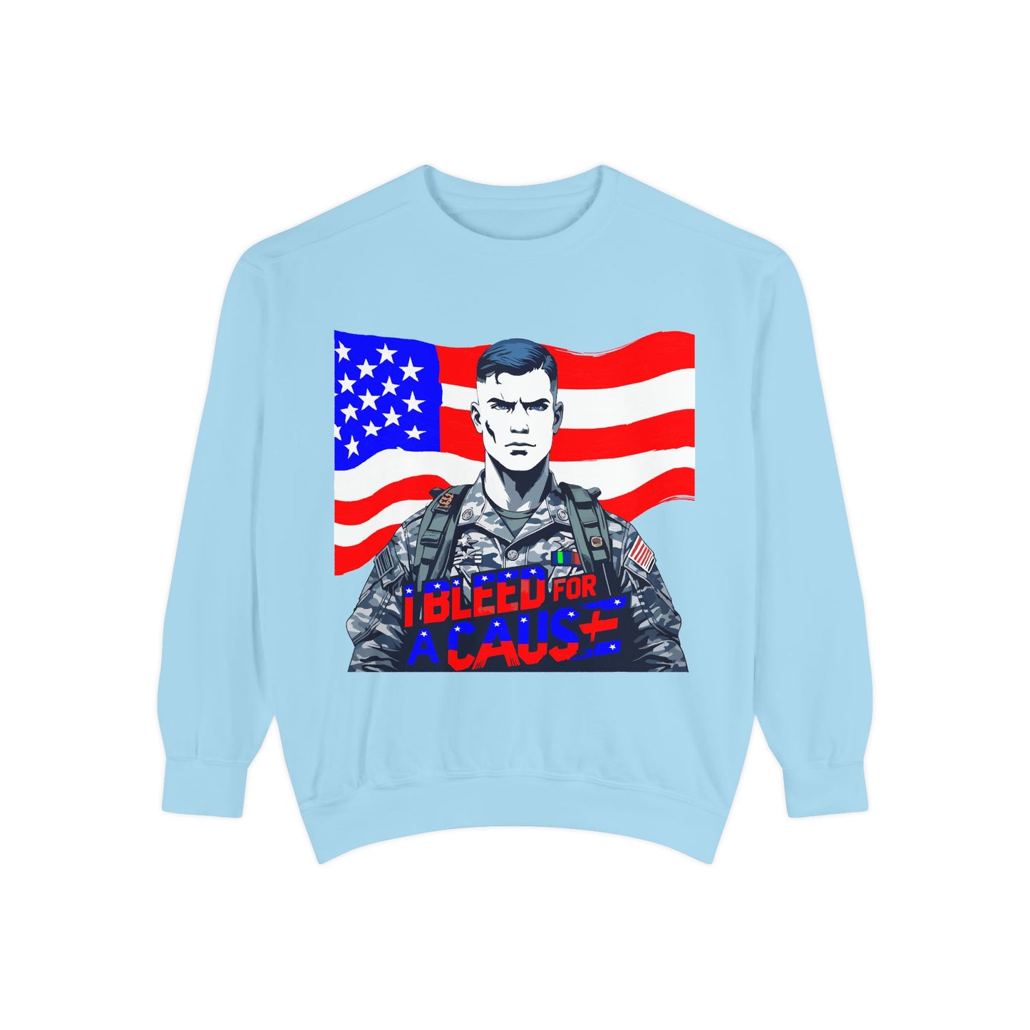 Patriotic Graphic Sweatshirt, Military Inspired Clothing, Unisex Casual Wear, Gift for Veterans, Comfortable Layering