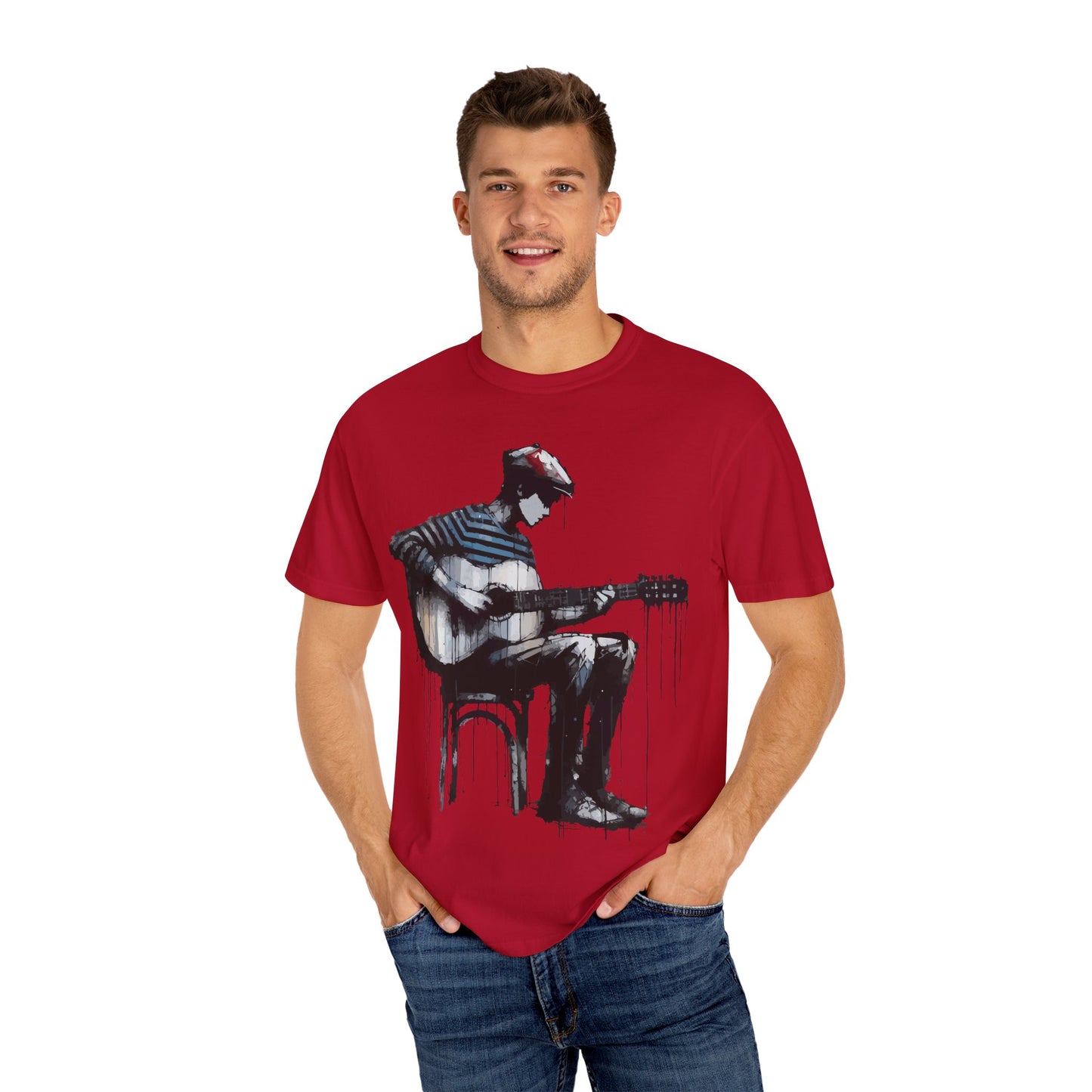 Artistic Guitarist Unisex T-shirt, Music Lover Gift, Bohemian Style Tee, Unisex Gift, Casual Wear