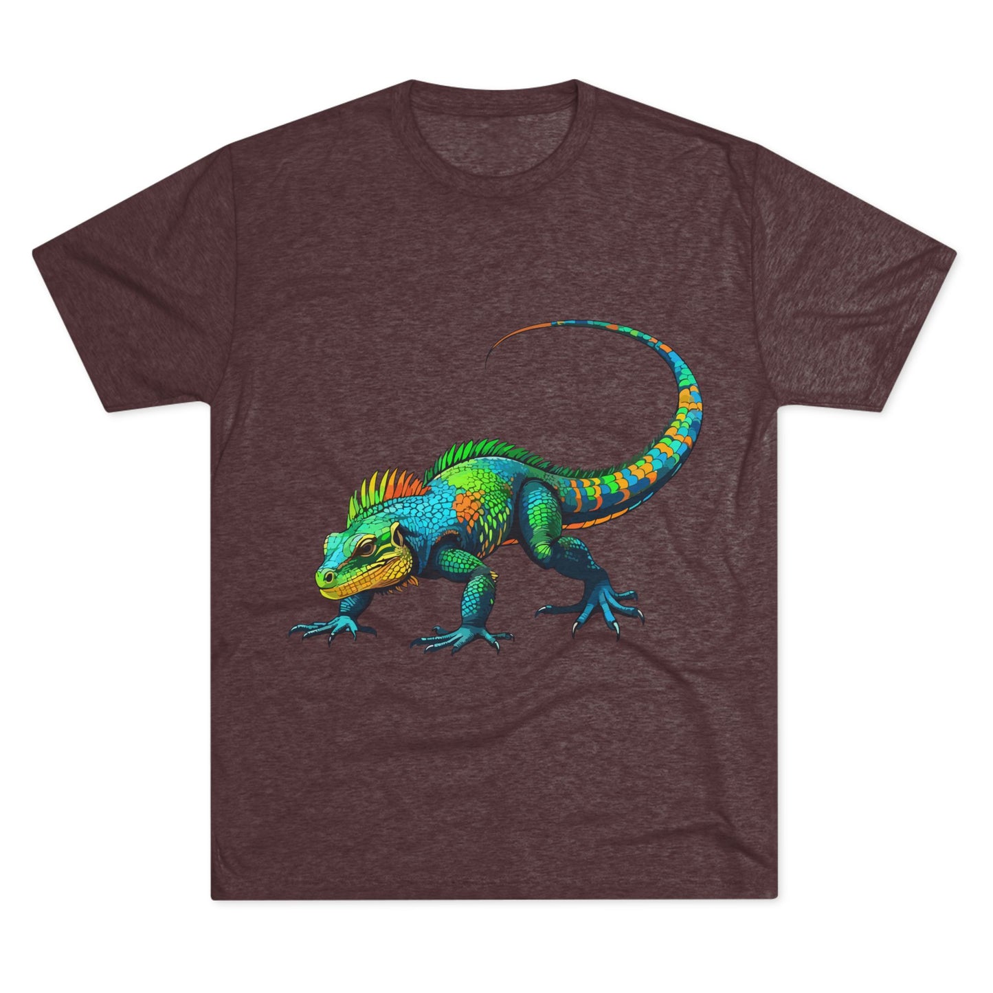 Vibrant Iguana Graphic Tee, Unisex Tri-Blend Crew Shirt, Casual Wear, Animal Lover Gift, Eco-Friendly Fashion, Fun Everyday Style