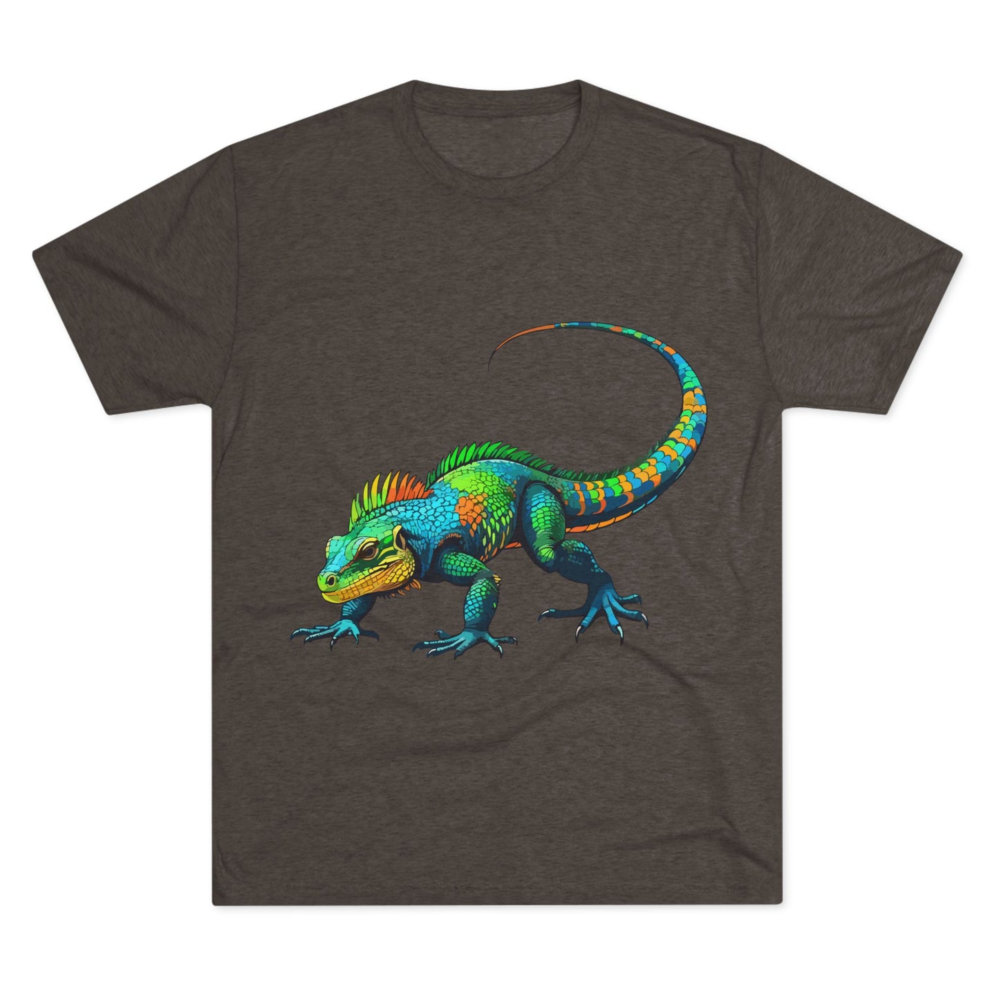 Vibrant Iguana Graphic Tee, Unisex Tri-Blend Crew Shirt, Casual Wear, Animal Lover Gift, Eco-Friendly Fashion, Fun Everyday Style