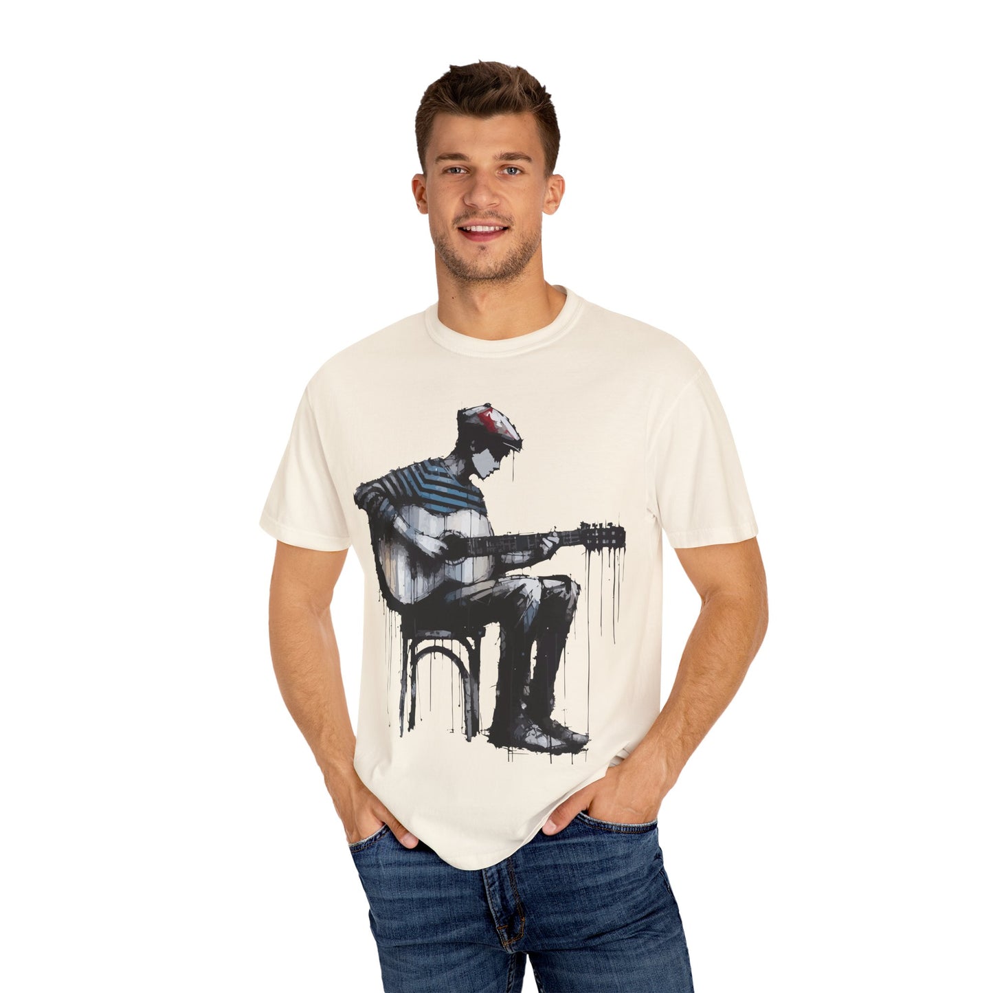 Artistic Guitarist Unisex T-shirt, Music Lover Gift, Bohemian Style Tee, Unisex Gift, Casual Wear