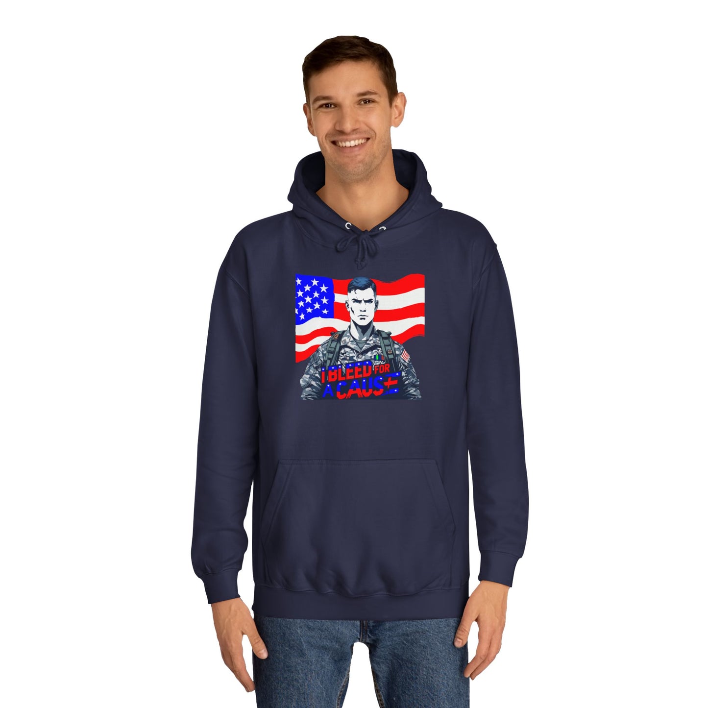 Patriotic Graphic Hoodie, Unisex College Hoodie, Casual Pullover, Gift for Students, USA Flag Sweatshirt, Cool College Apparel