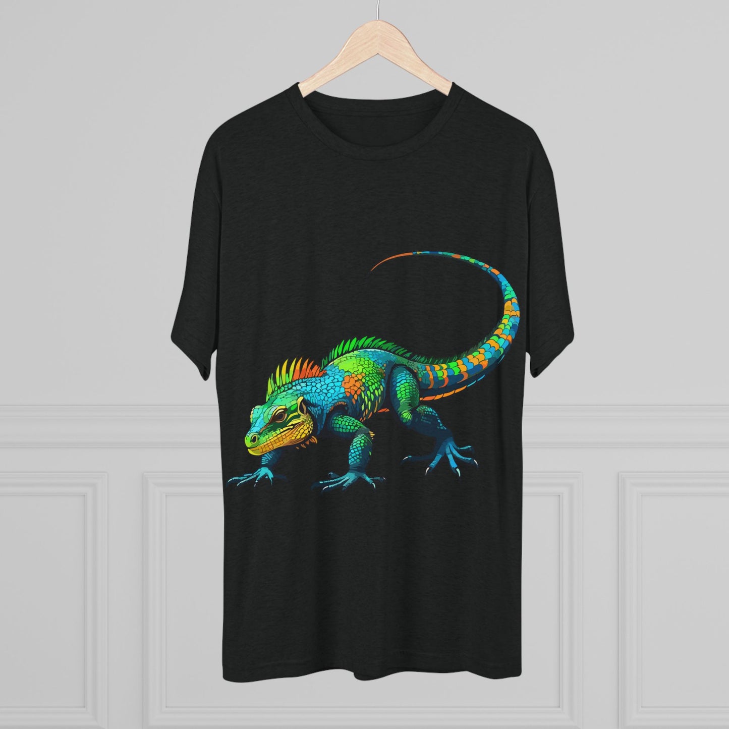 Vibrant Iguana Graphic Tee, Unisex Tri-Blend Crew Shirt, Casual Wear, Animal Lover Gift, Eco-Friendly Fashion, Fun Everyday Style