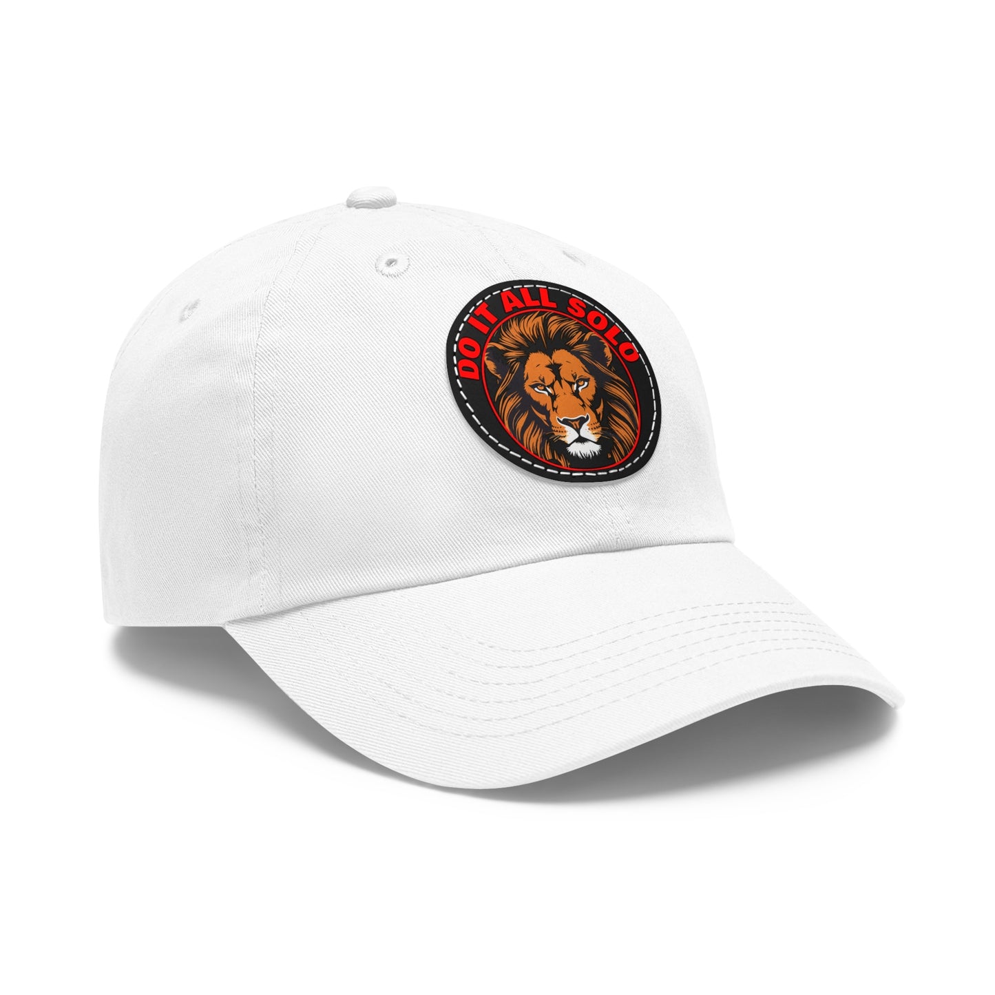 Lion Patch Dad Hat - Do It All Solo, Casual Cap for Dads, Adjustable Hat for Father's Day, Unique Gift for Men, Trendy Everyday Wear