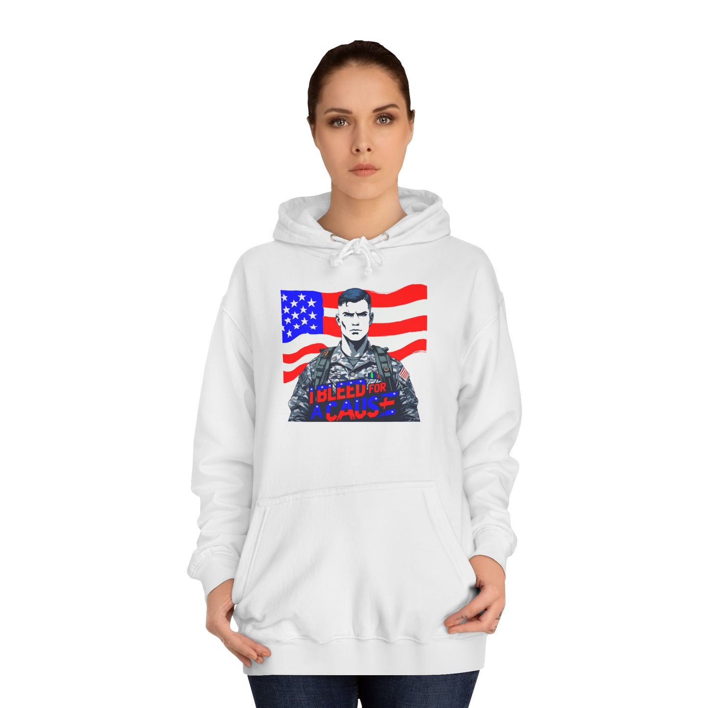 Patriotic Graphic Hoodie, Unisex College Hoodie, Casual Pullover, Gift for Students, USA Flag Sweatshirt, Cool College Apparel