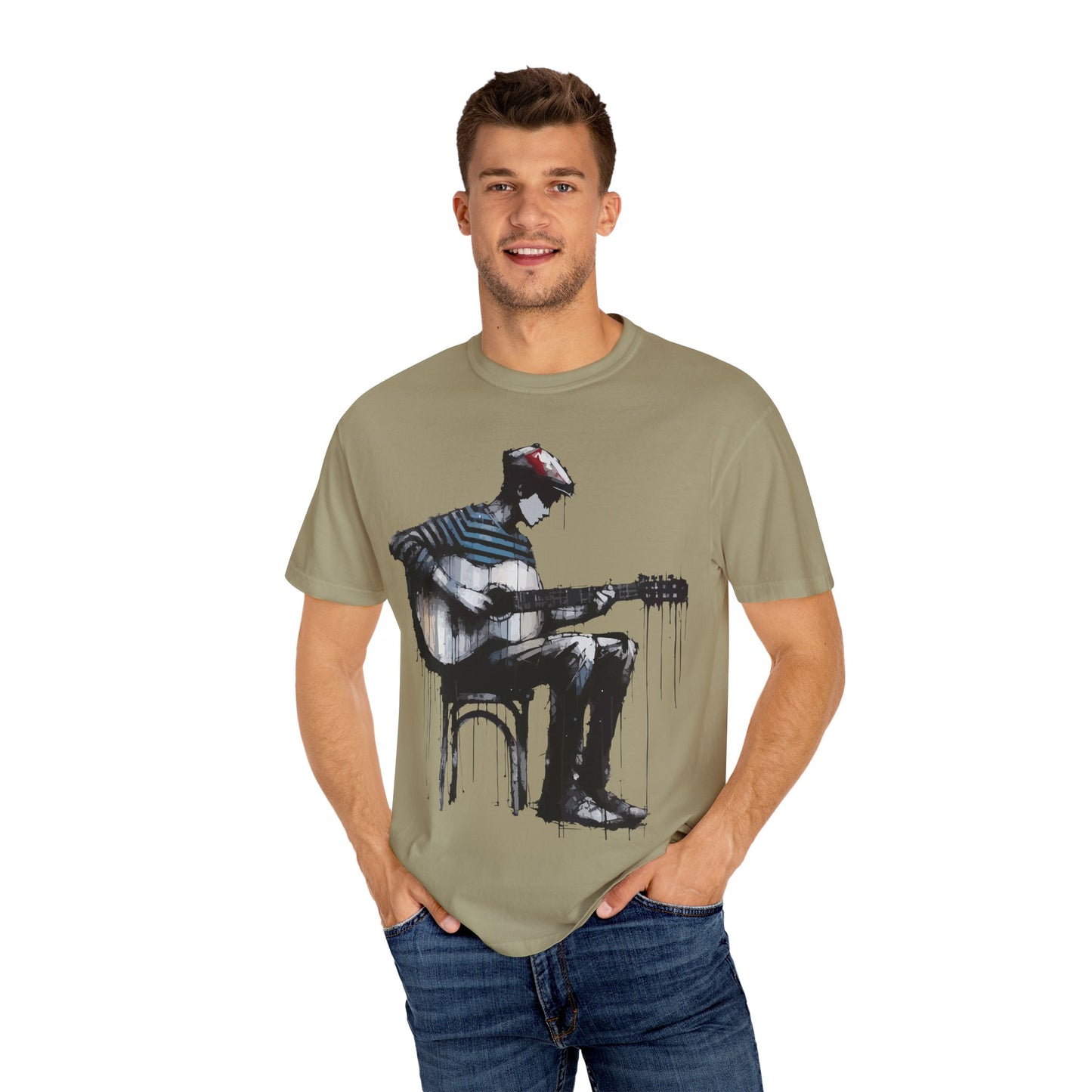 Artistic Guitarist Unisex T-shirt, Music Lover Gift, Bohemian Style Tee, Unisex Gift, Casual Wear