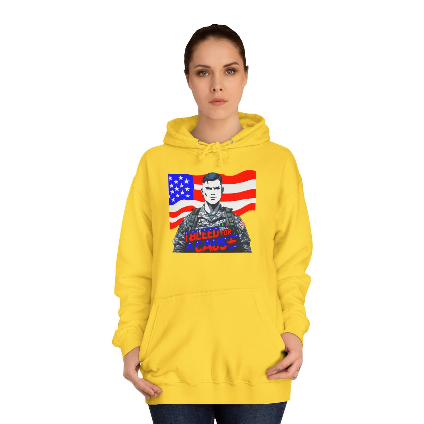 Patriotic Graphic Hoodie, Unisex College Hoodie, Casual Pullover, Gift for Students, USA Flag Sweatshirt, Cool College Apparel